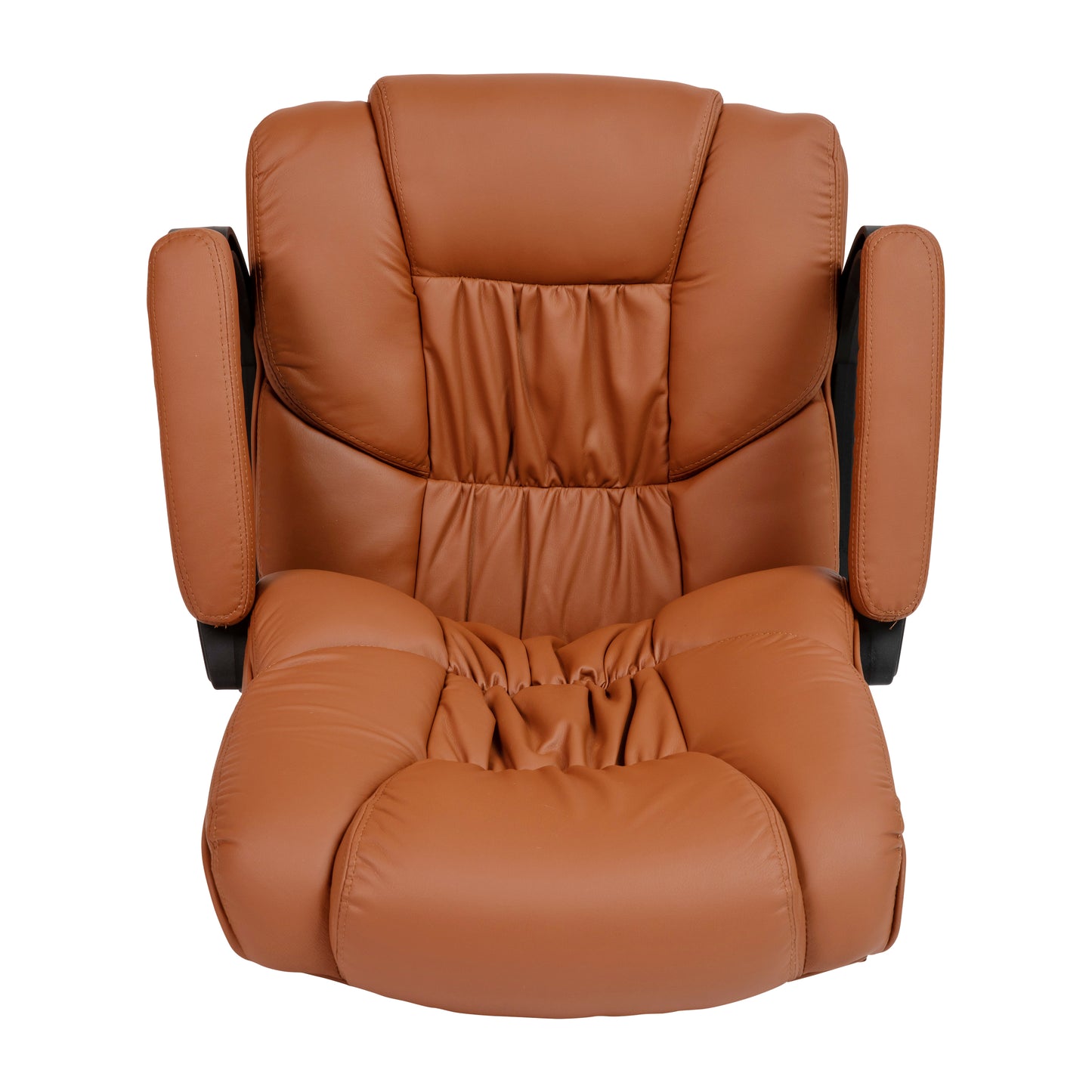 Flash Fundamentals Big & Tall 400 lb. Rated Brown LeatherSoft Swivel Office Chair with Padded Arms Brown
