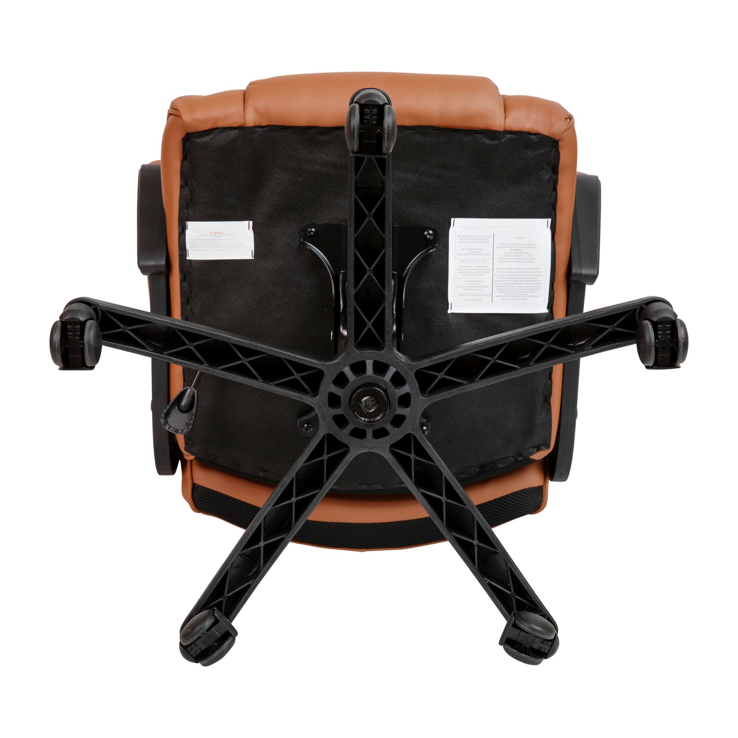 Flash Fundamentals Big & Tall 400 lb. Rated Brown LeatherSoft Swivel Office Chair with Padded Arms Brown