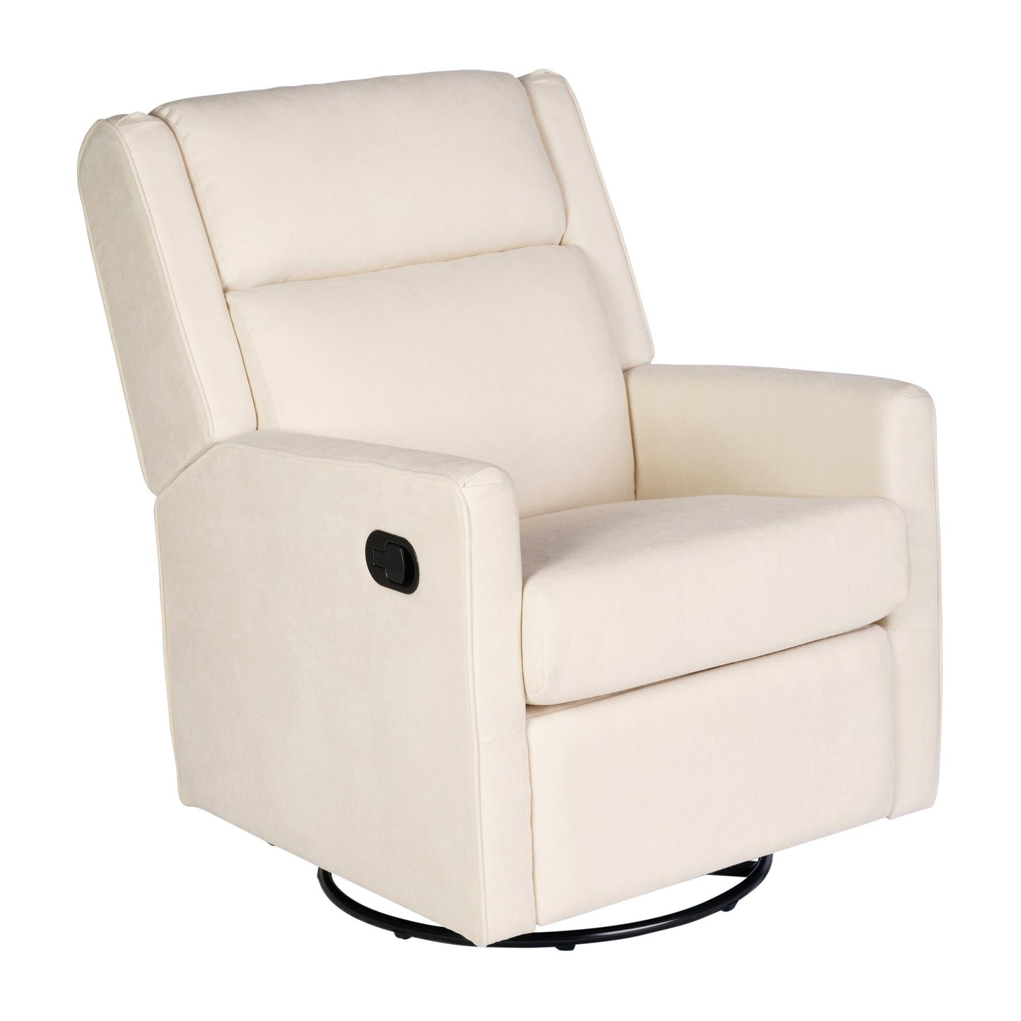 Cash Swivel Glider Rocker Recliner Chair, Manual 360 Degree Swivel Recliner Perfect for Living Room, Bedroom, or Nursery in Cream Upholstery Cream