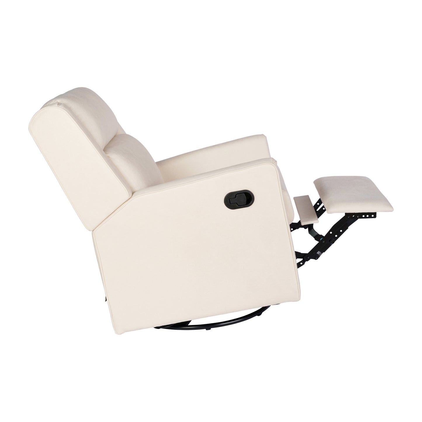 Cash Swivel Glider Rocker Recliner Chair, Manual 360 Degree Swivel Recliner Perfect for Living Room, Bedroom, or Nursery in Cream Upholstery Cream
