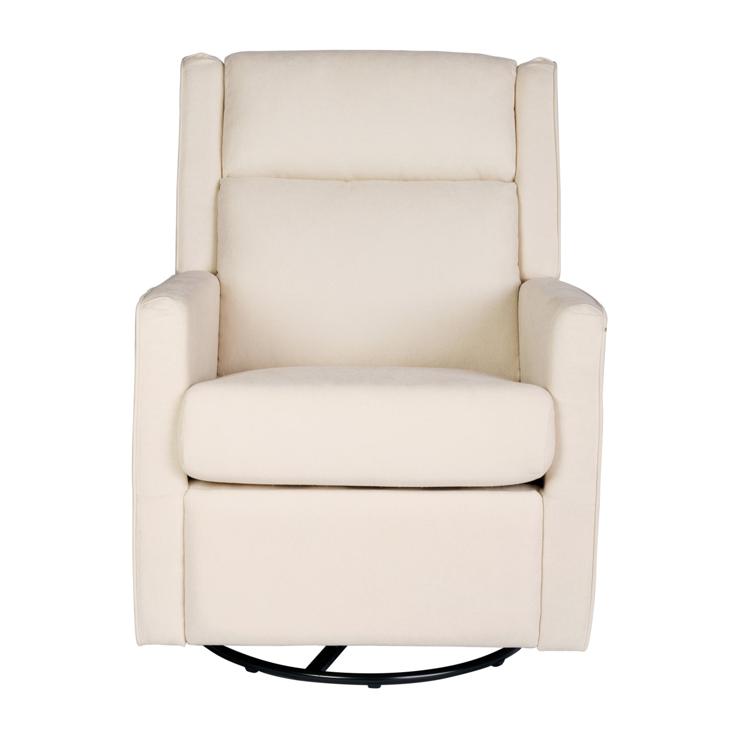 Cash Swivel Glider Rocker Recliner Chair, Manual 360 Degree Swivel Recliner Perfect for Living Room, Bedroom, or Nursery in Cream Upholstery Cream