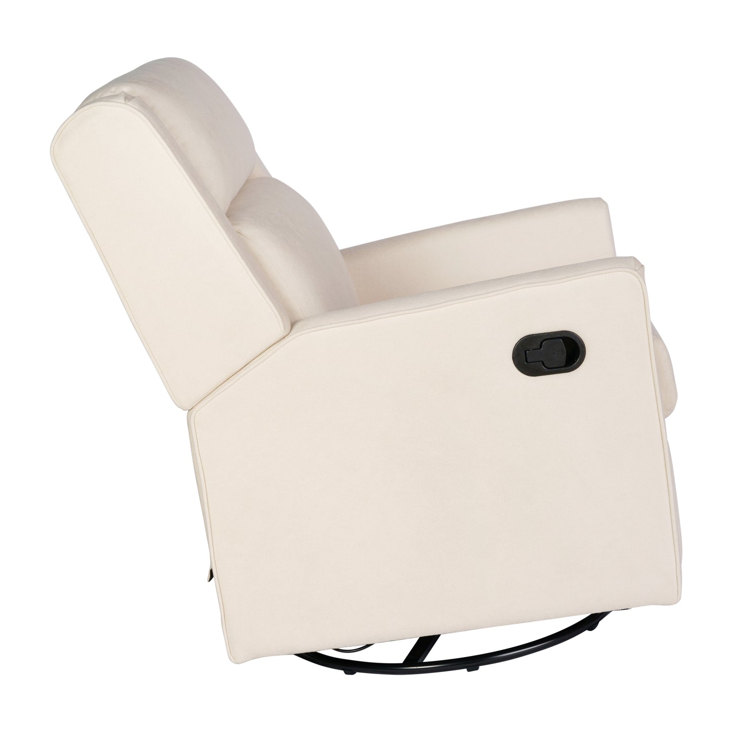 Cash Swivel Glider Rocker Recliner Chair, Manual 360 Degree Swivel Recliner Perfect for Living Room, Bedroom, or Nursery in Cream Upholstery Cream