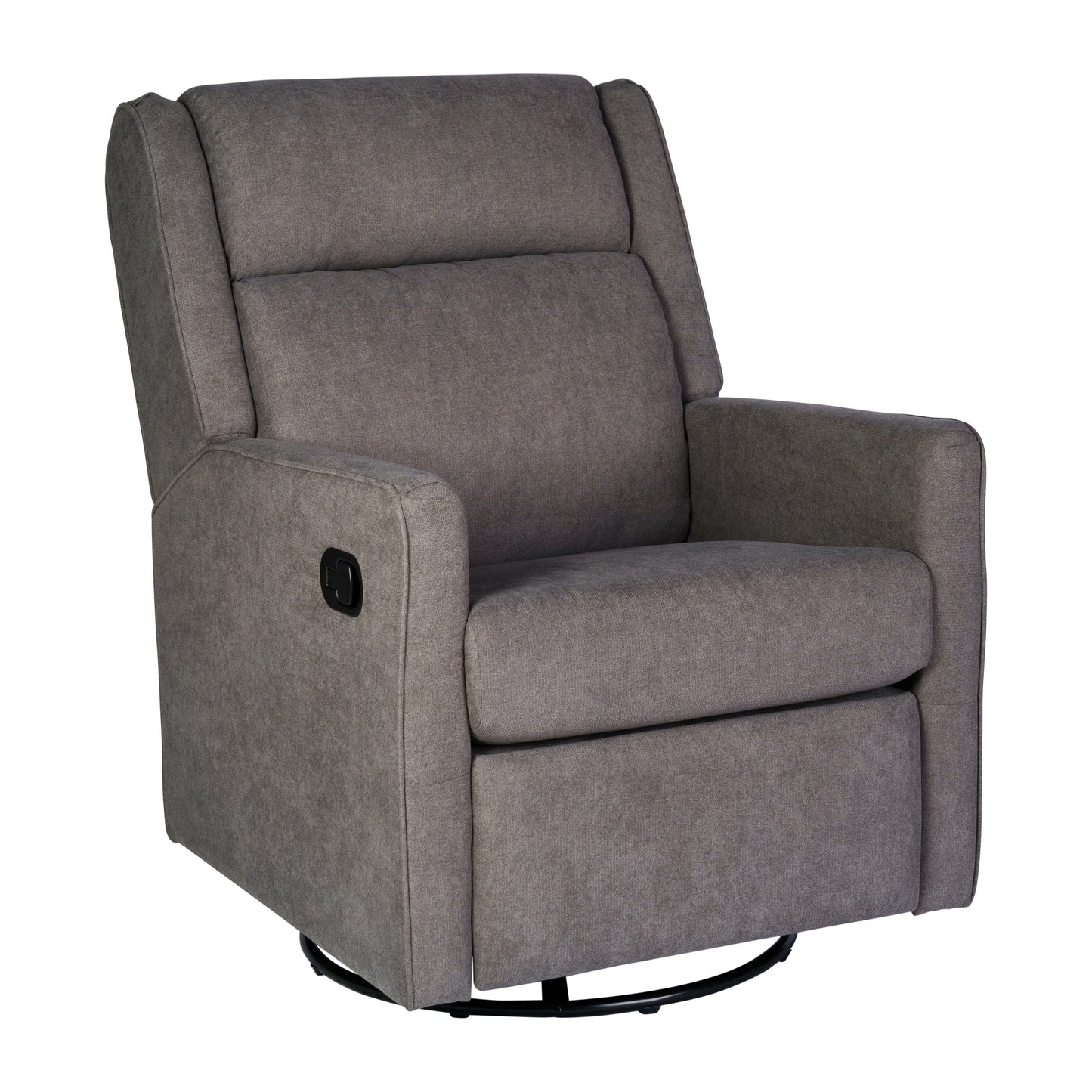 Cash Swivel Glider Rocker Recliner Chair, Manual 360 Degree Swivel Recliner Perfect for Living Room, Bedroom, or Nursery in Dark Gray Upholstery Dark Gray