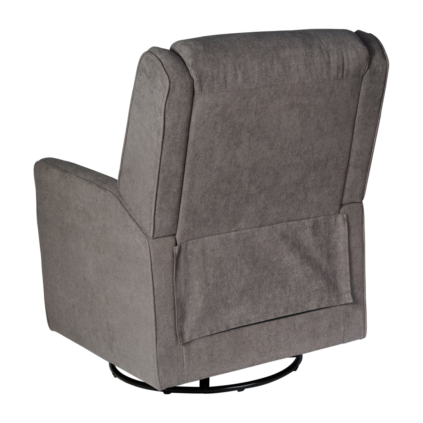 Cash Swivel Glider Rocker Recliner Chair, Manual 360 Degree Swivel Recliner Perfect for Living Room, Bedroom, or Nursery in Dark Gray Upholstery Dark Gray