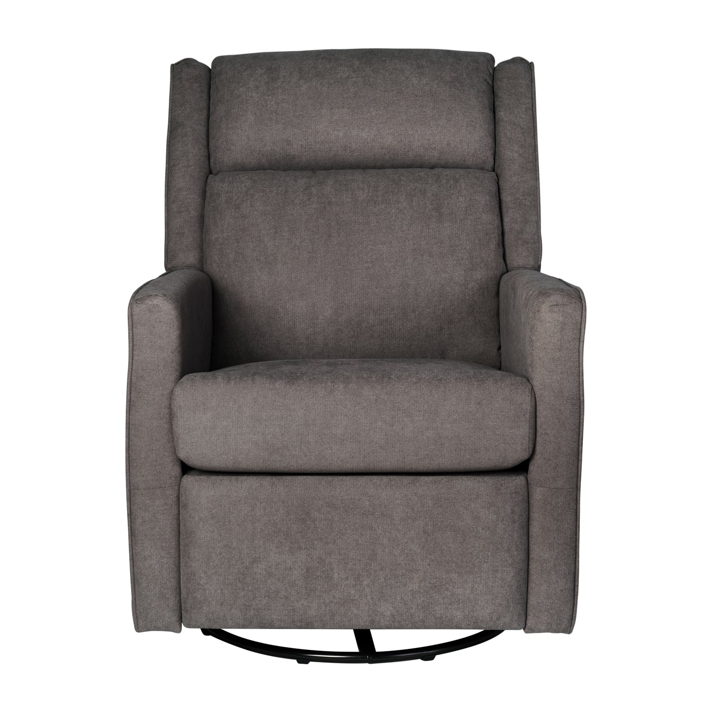 Cash Swivel Glider Rocker Recliner Chair, Manual 360 Degree Swivel Recliner Perfect for Living Room, Bedroom, or Nursery in Dark Gray Upholstery Dark Gray
