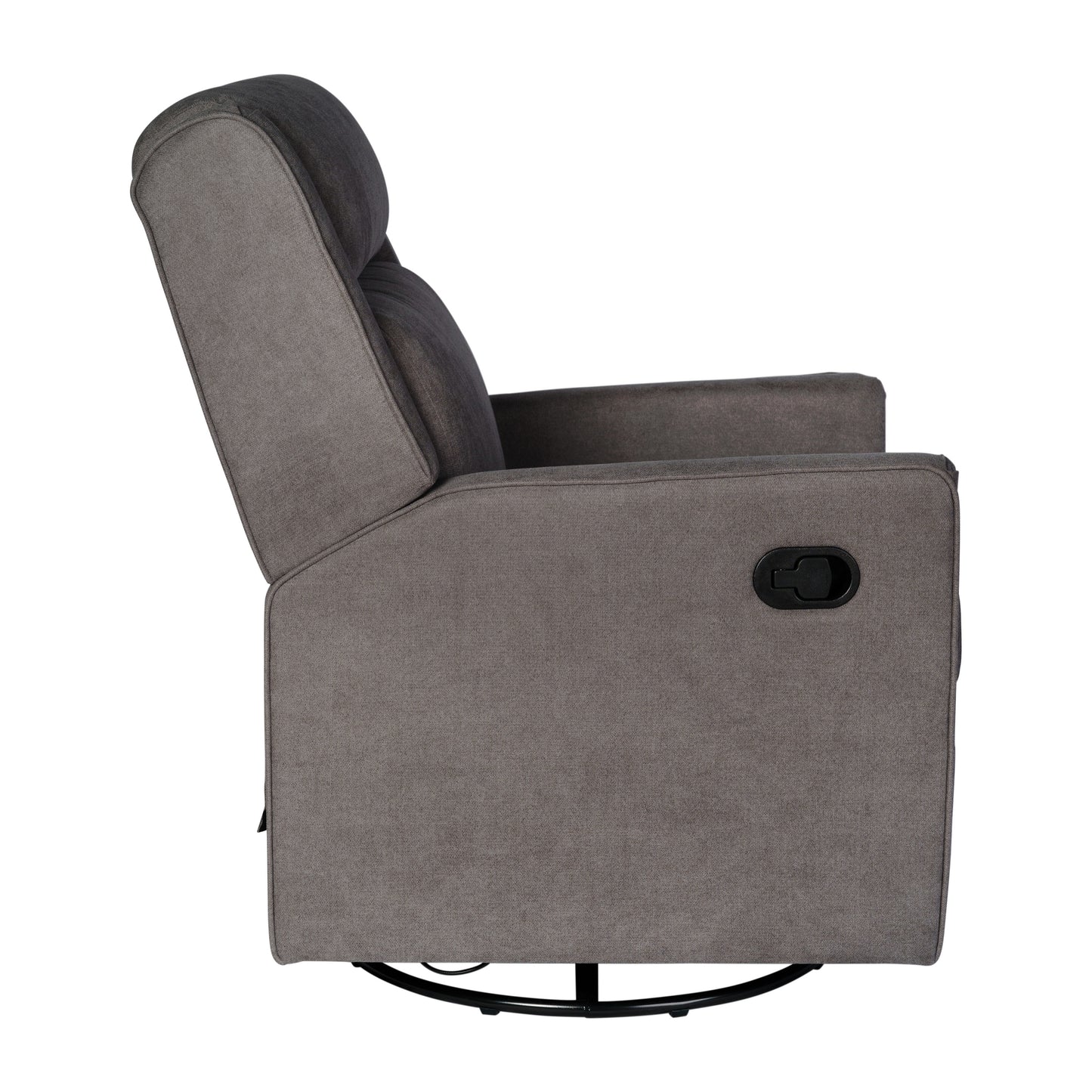 Cash Swivel Glider Rocker Recliner Chair, Manual 360 Degree Swivel Recliner Perfect for Living Room, Bedroom, or Nursery in Dark Gray Upholstery Dark Gray