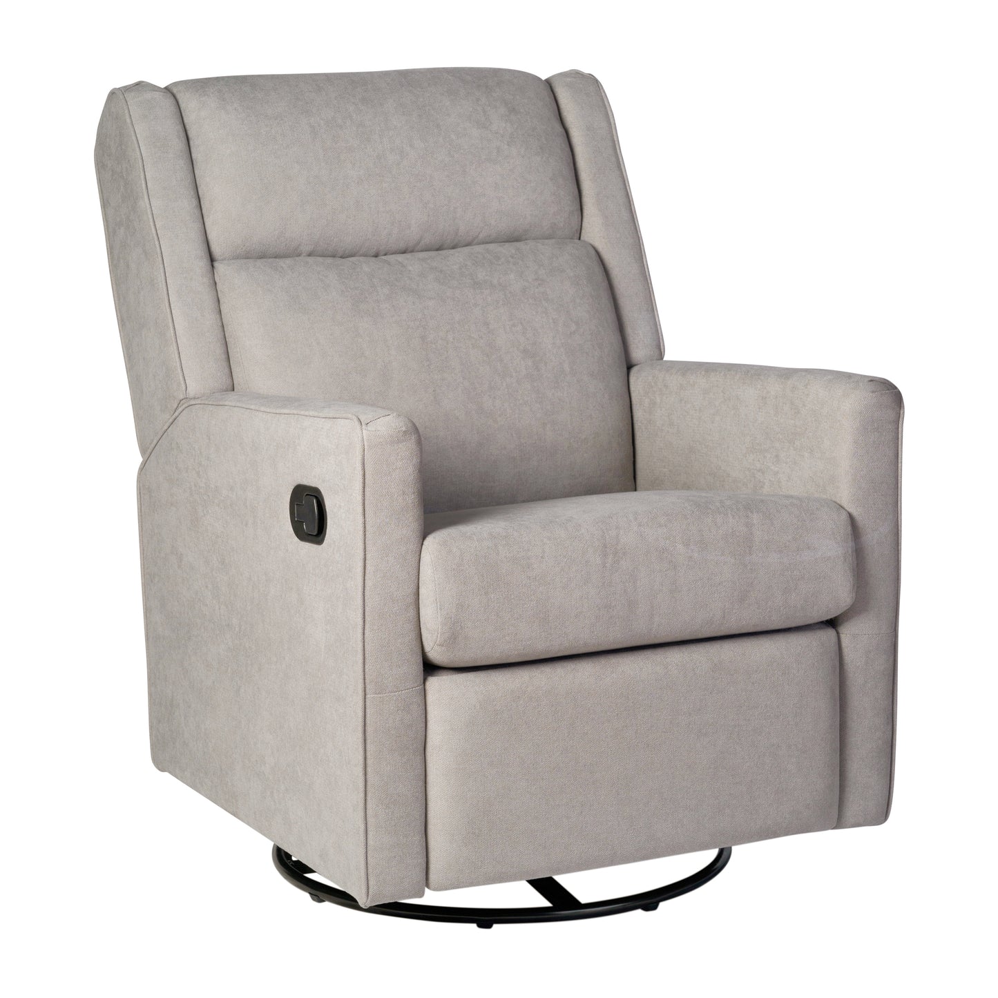 Cash Swivel Glider Rocker Recliner Chair, Manual 360 Degree Swivel Recliner Perfect for Living Room, Bedroom, or Nursery in Light Gray Upholstery Light Gray