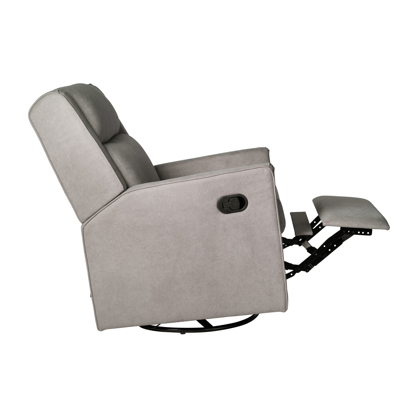 Cash Swivel Glider Rocker Recliner Chair, Manual 360 Degree Swivel Recliner Perfect for Living Room, Bedroom, or Nursery in Light Gray Upholstery Light Gray