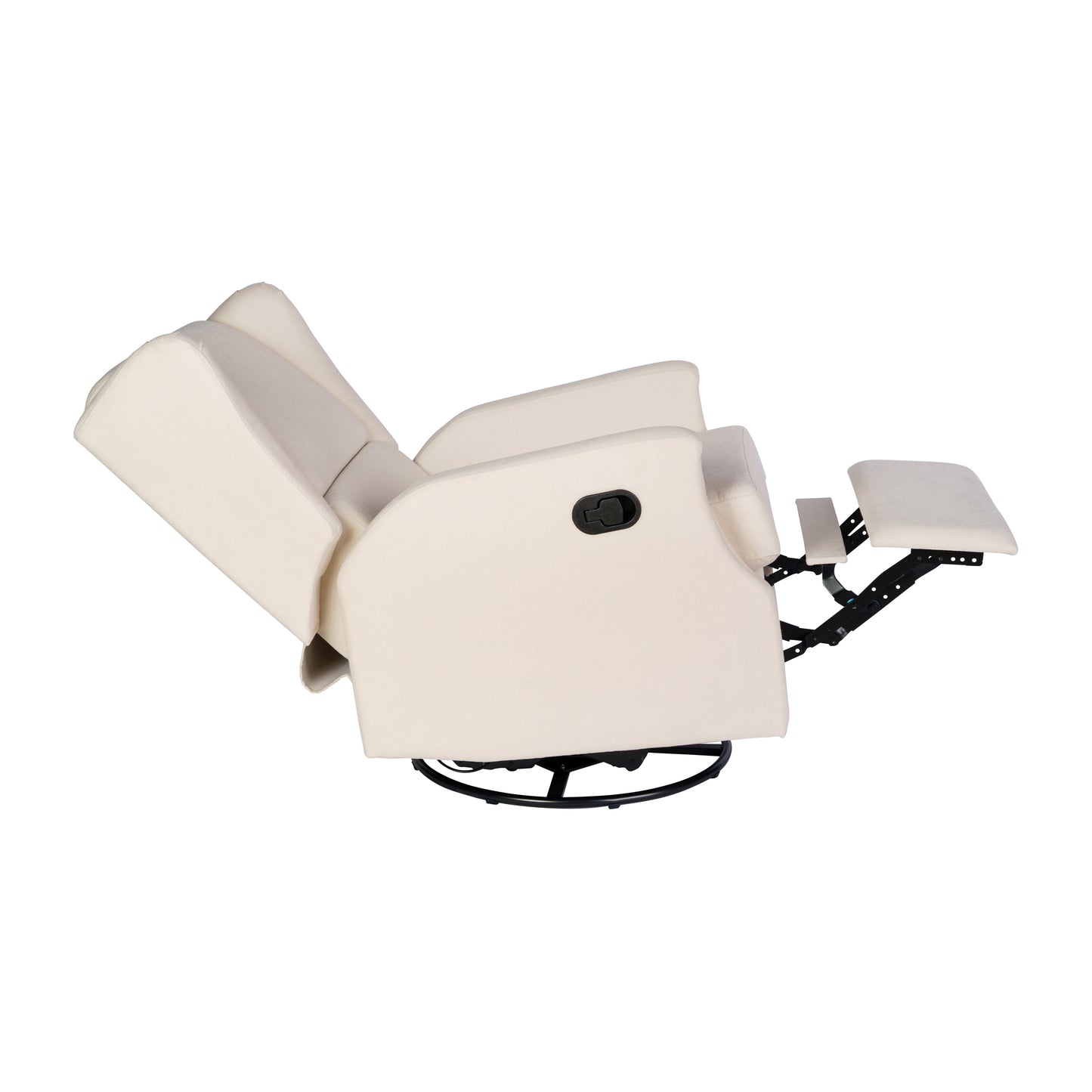 Omma Swivel Glider Rocker Recliner Chair, Manual 360 Degree Swivel Wingback Recliner Perfect for Living Room, Bedroom, or Nursery in Cream Cream