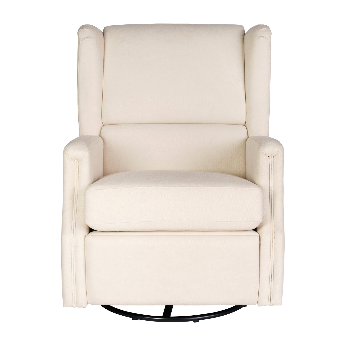Omma Swivel Glider Rocker Recliner Chair, Manual 360 Degree Swivel Wingback Recliner Perfect for Living Room, Bedroom, or Nursery in Cream Cream