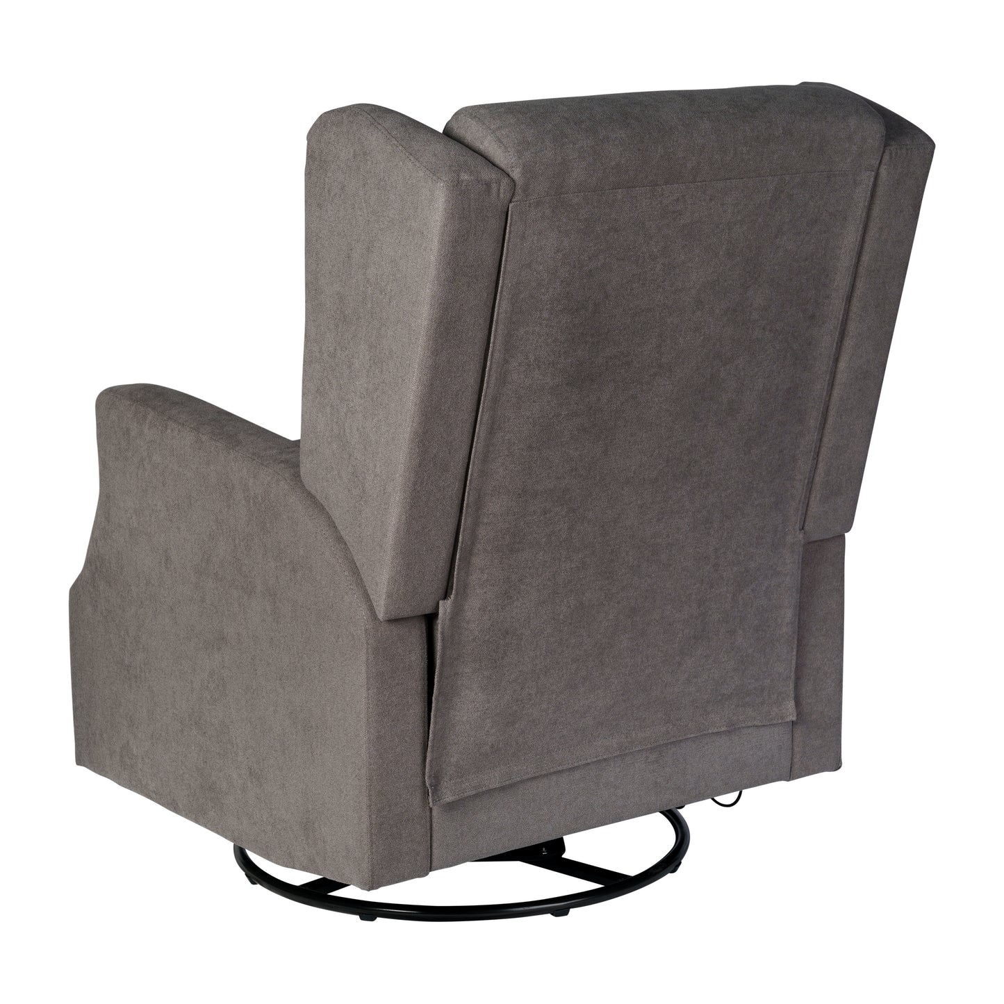 Omma Swivel Glider Rocker Recliner Chair, Manual 360 Degree Swivel Wingback Recliner Perfect for Living Room, Bedroom, or Nursery in Dark Gray Dark Gray
