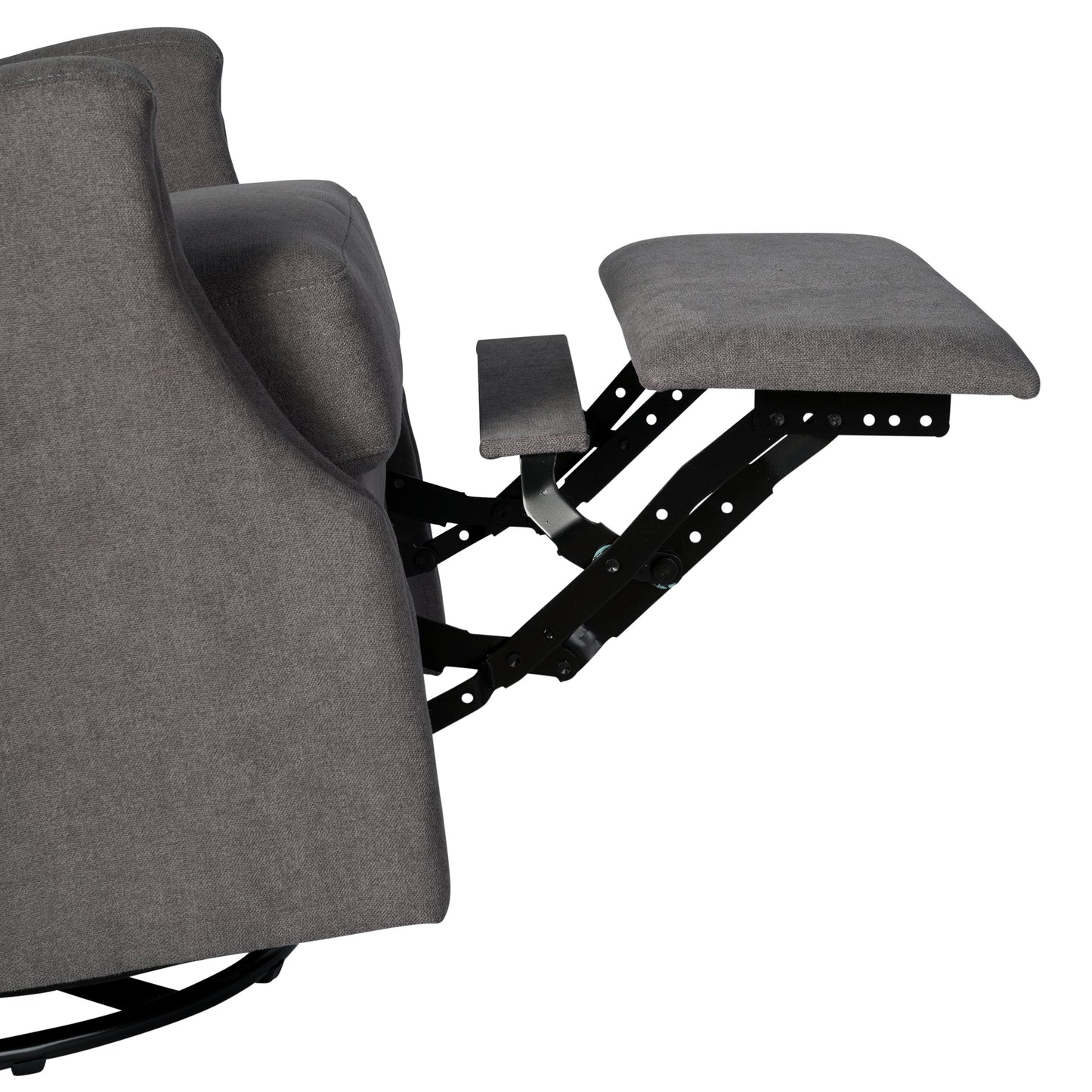 Omma Swivel Glider Rocker Recliner Chair, Manual 360 Degree Swivel Wingback Recliner Perfect for Living Room, Bedroom, or Nursery in Dark Gray Dark Gray