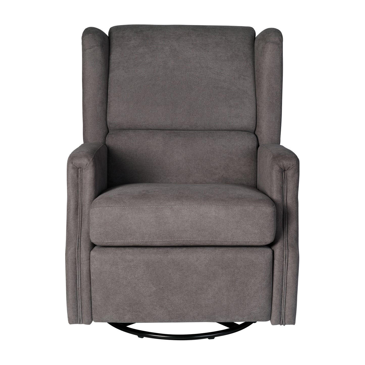 Omma Swivel Glider Rocker Recliner Chair, Manual 360 Degree Swivel Wingback Recliner Perfect for Living Room, Bedroom, or Nursery in Dark Gray Dark Gray