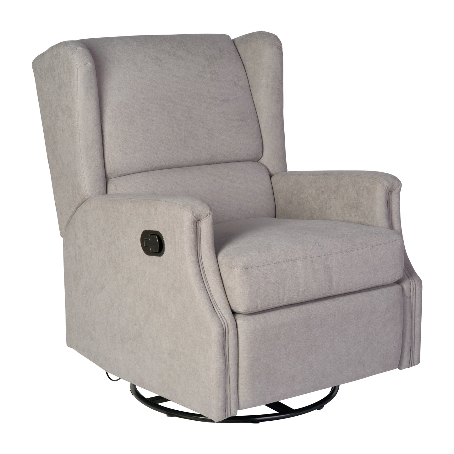 Omma Swivel Glider Rocker Recliner Chair, Manual 360 Degree Swivel Wingback Recliner Perfect for Living Room, Bedroom, or Nursery in Light Gray Light Gray