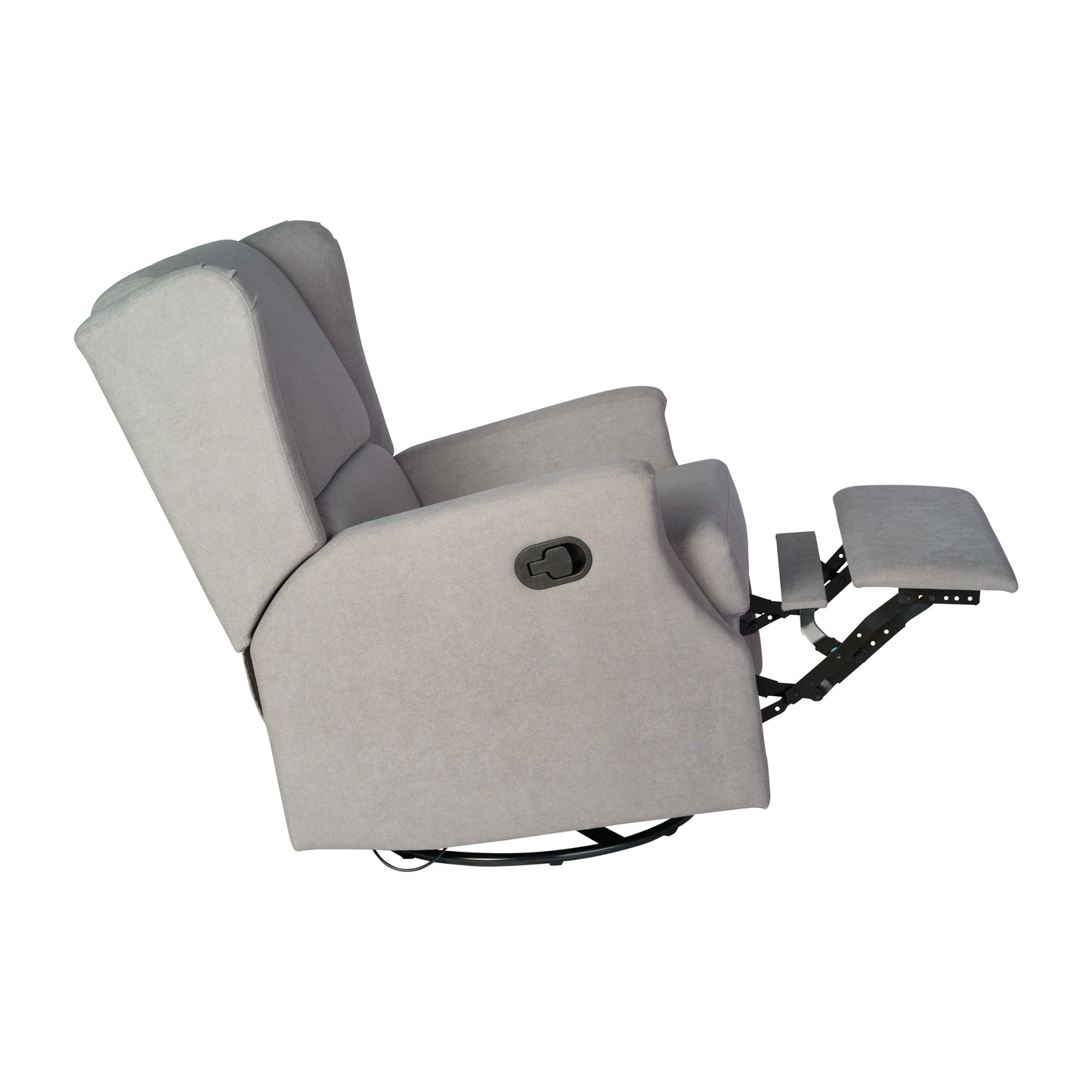Omma Swivel Glider Rocker Recliner Chair, Manual 360 Degree Swivel Wingback Recliner Perfect for Living Room, Bedroom, or Nursery in Light Gray Light Gray