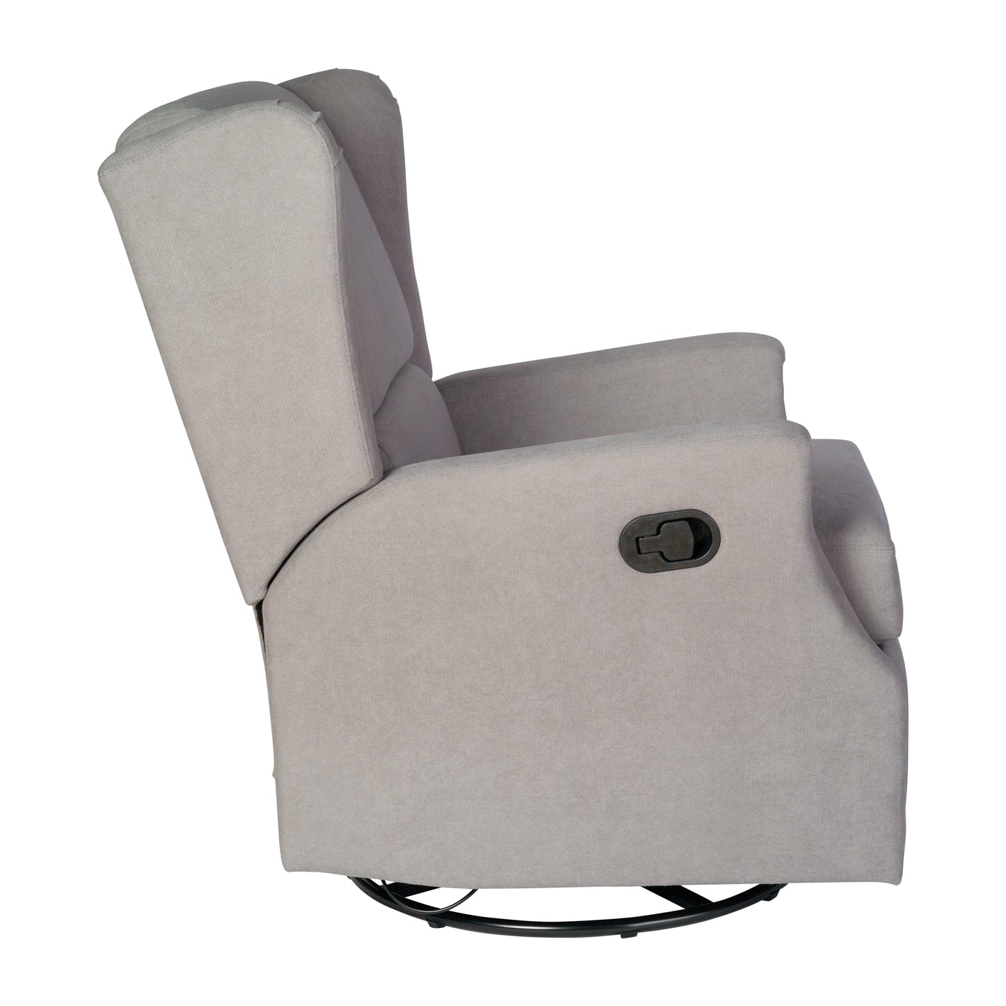 Omma Swivel Glider Rocker Recliner Chair, Manual 360 Degree Swivel Wingback Recliner Perfect for Living Room, Bedroom, or Nursery in Light Gray Light Gray