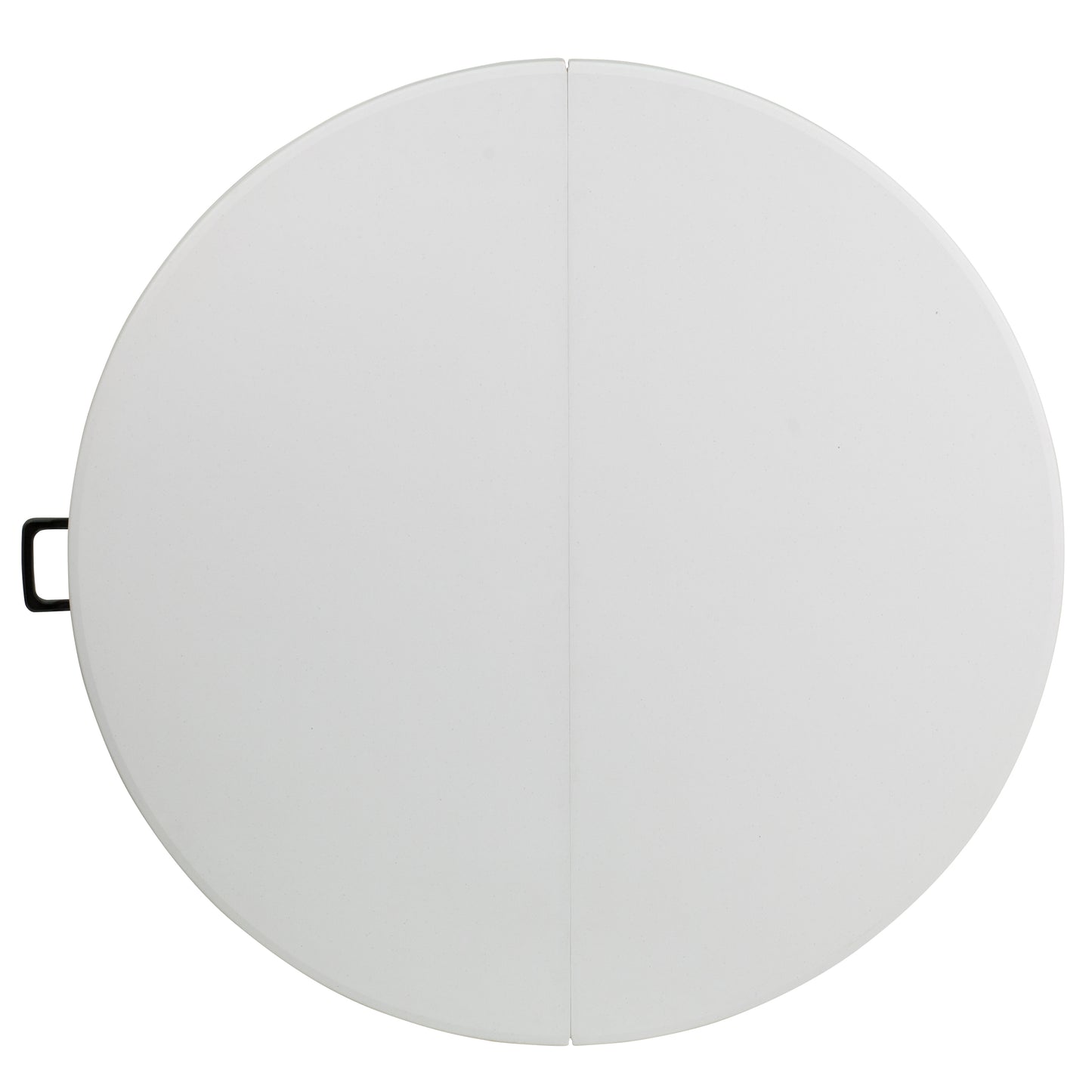 Freeman 4-Foot Round Bi-Fold Granite White Plastic Banquet and Event Folding Table with Carrying Handle Granite White