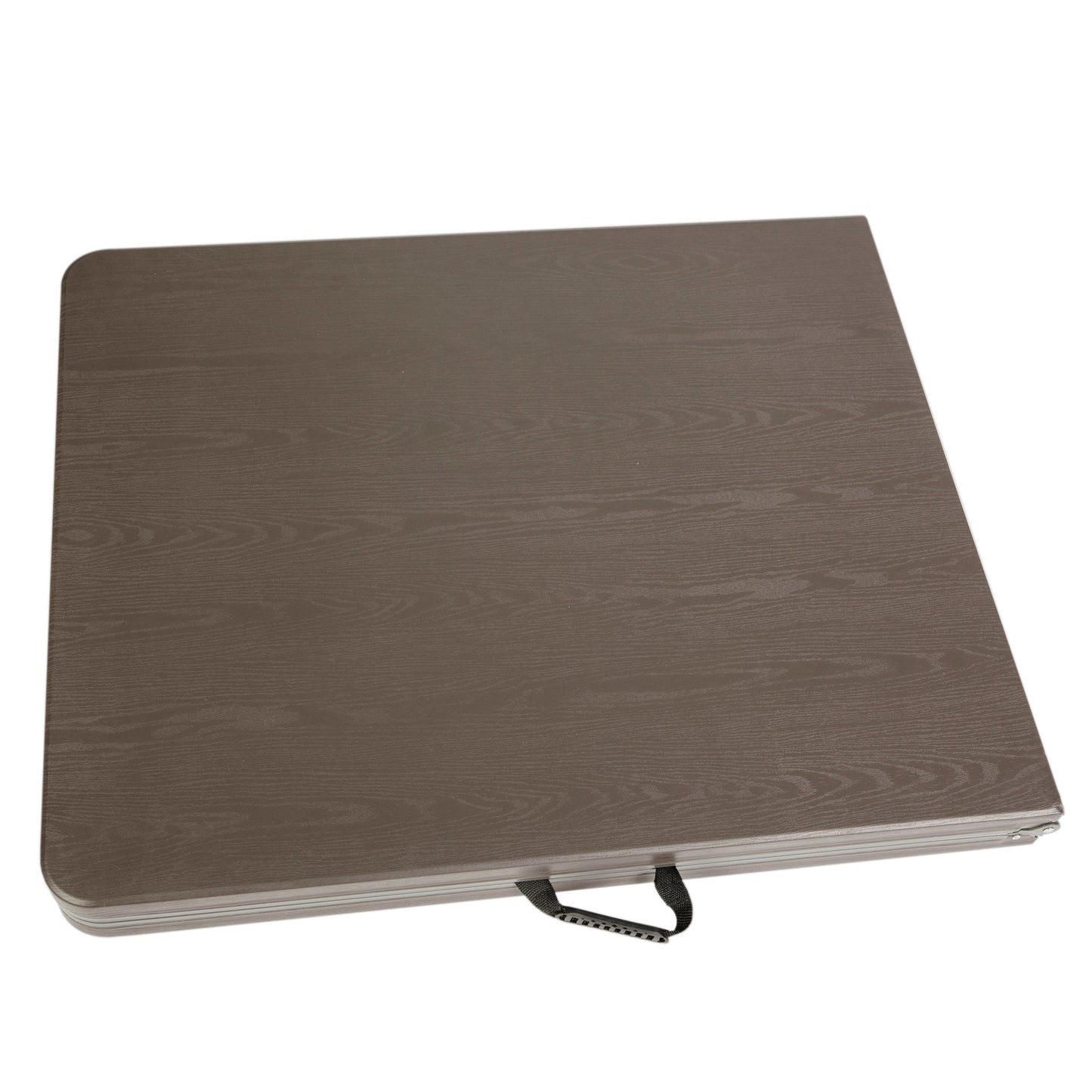 Elijah 6-Foot Bi-Fold Brown Wood Grain Plastic Folding Table with Carrying Handle Brown DAD-LF-183Z-GG