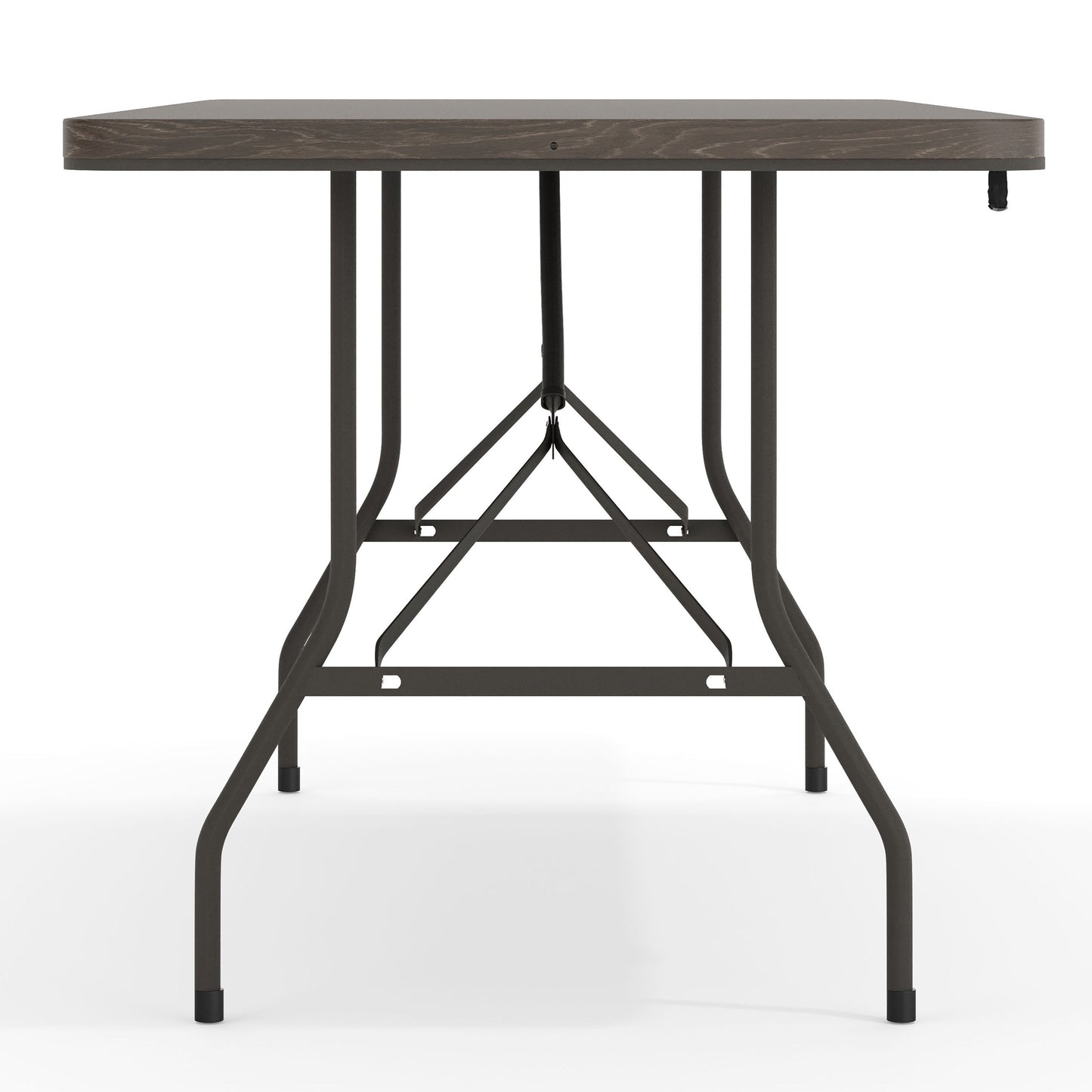 Elijah 6-Foot Bi-Fold Brown Wood Grain Plastic Folding Table with Carrying Handle Brown DAD-LF-183Z-GG
