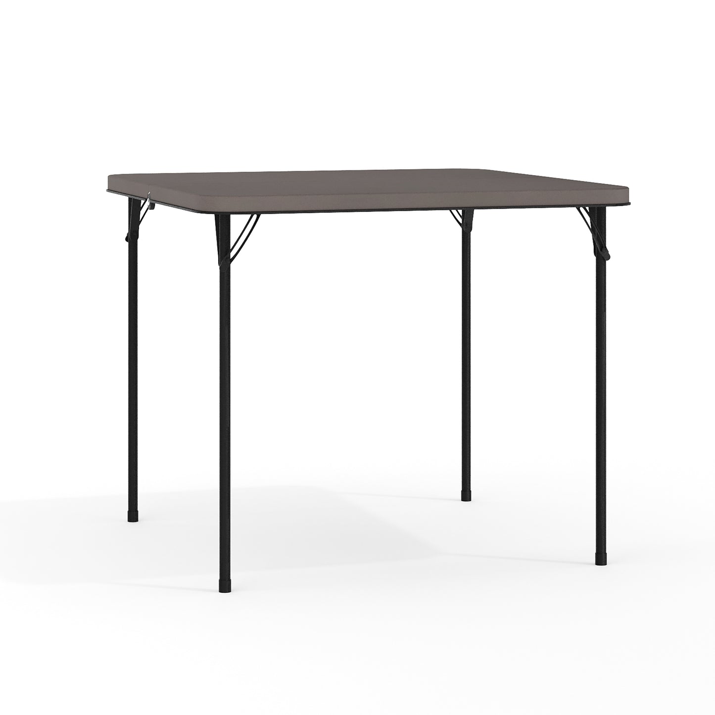 Dunham 2.83-Foot Square Bi-Fold Dark Gray Plastic Folding Table with Carrying Handle Dark Gray