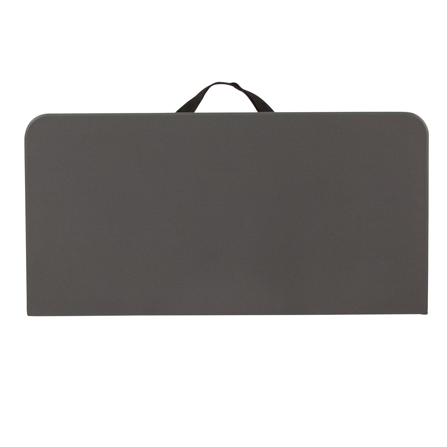 Dunham 2.83-Foot Square Bi-Fold Dark Gray Plastic Folding Table with Carrying Handle Dark Gray