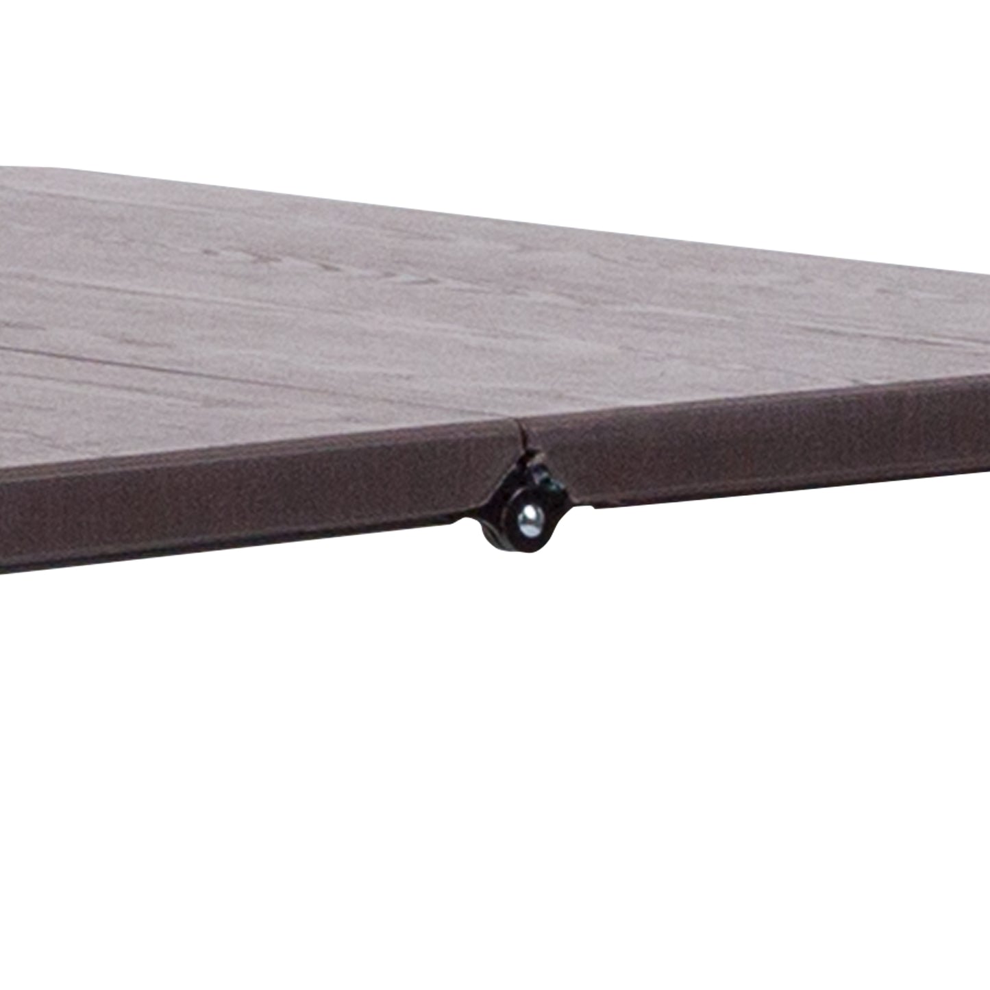 Dunham 2.83-Foot Square Bi-Fold Brown Wood Grain Plastic Folding Table with Carrying Handle Brown