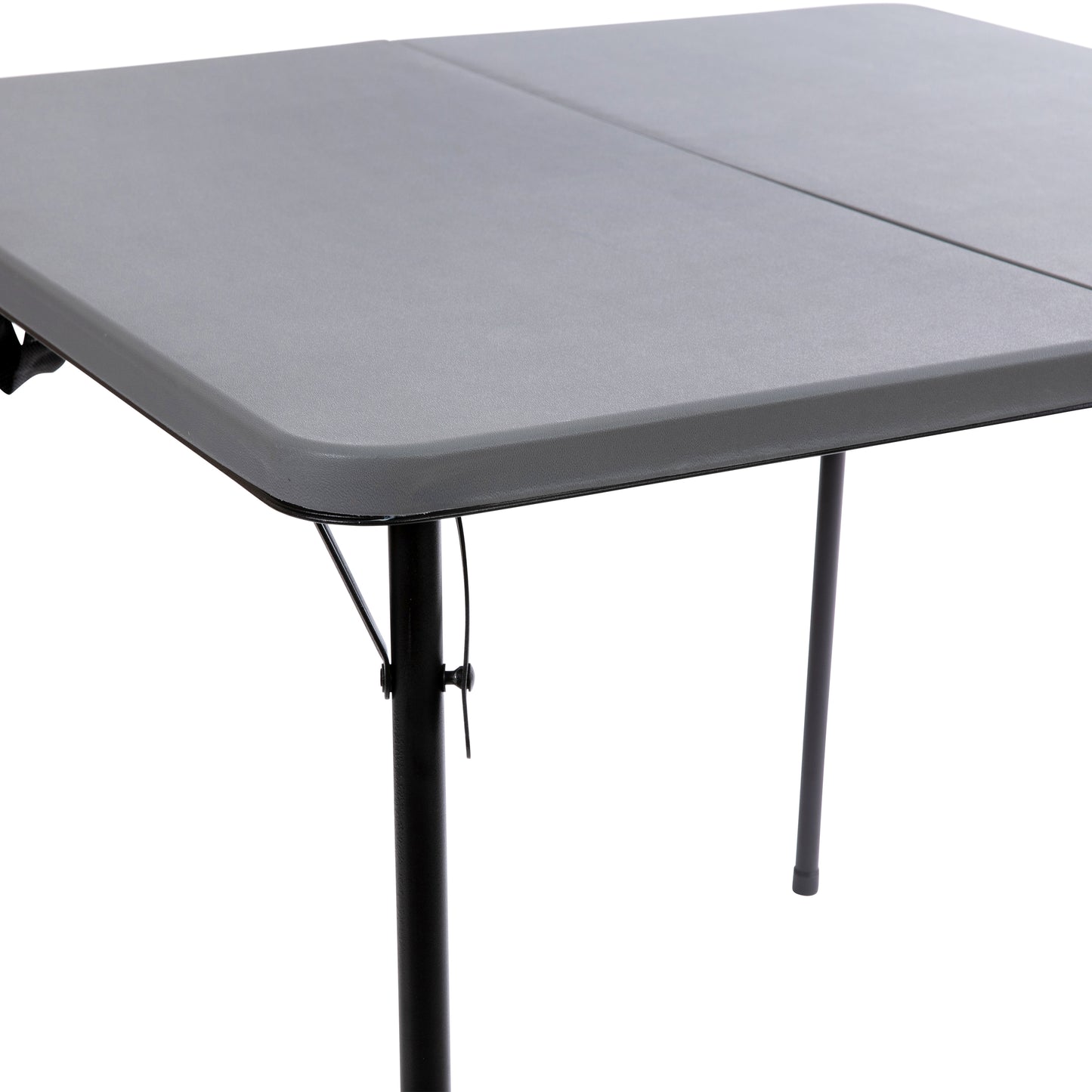 Dunham 2.83-Foot Square Bi-Fold Gray Plastic Folding Table with Carrying Handle Gray