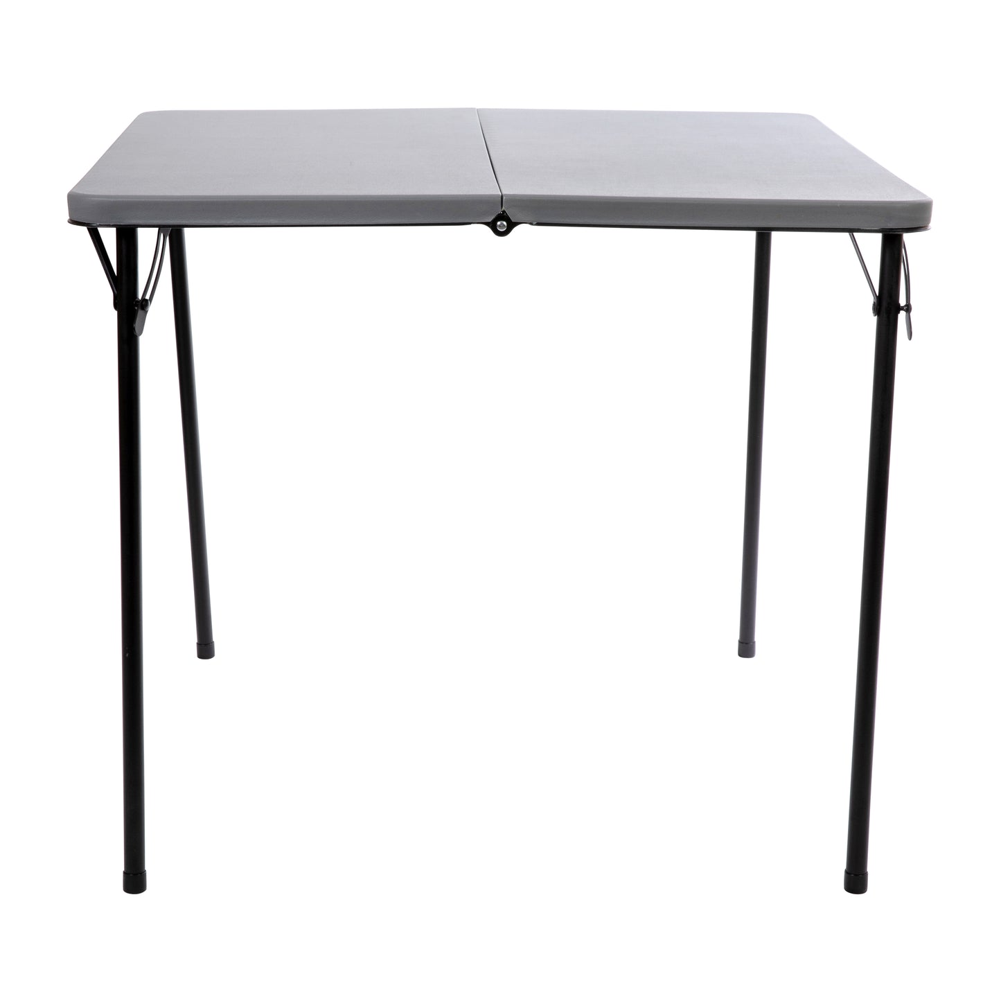 Dunham 2.83-Foot Square Bi-Fold Gray Plastic Folding Table with Carrying Handle Gray