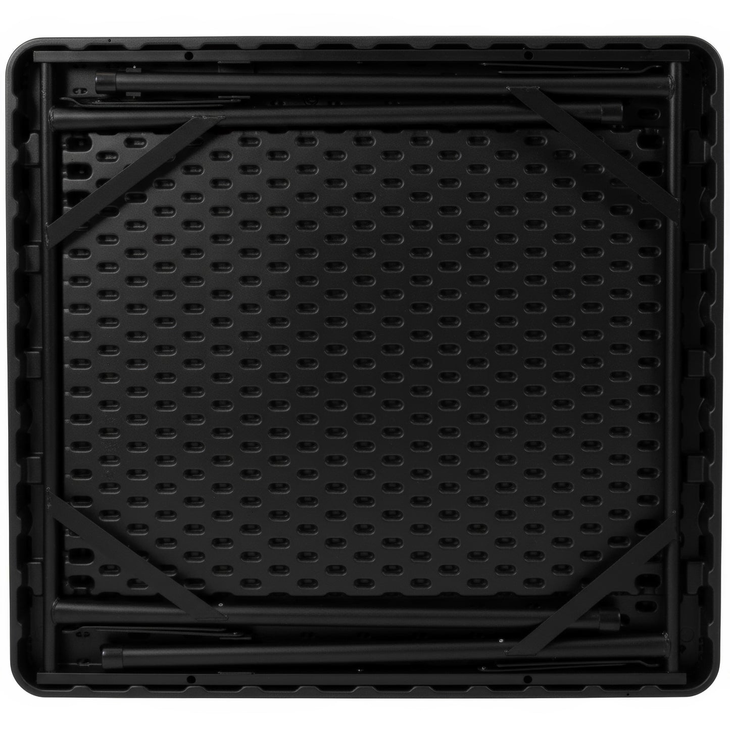 Silas 34.5" Square 4-Player Black Folding Card Game Table with Green Playing Surface and Cup Holders Black Top/Green Felt Surface