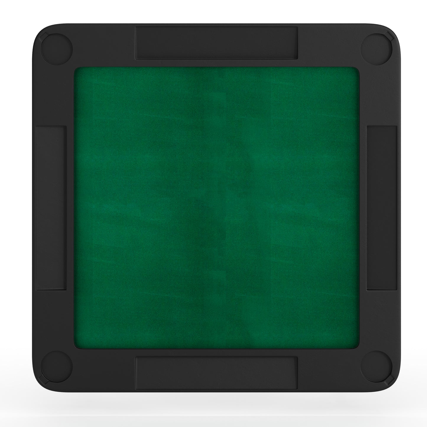 Silas 34.5" Square 4-Player Black Folding Card Game Table with Green Playing Surface and Cup Holders Black Top/Green Felt Surface