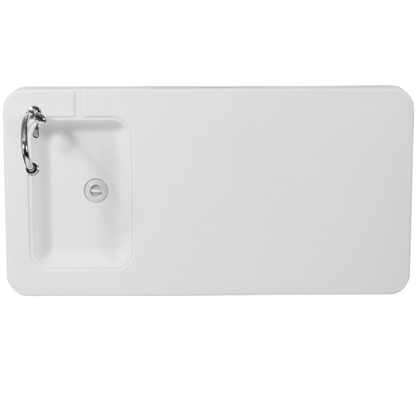 Wesley 4-Foot Portable Fish Cleaning Table / Outdoor Camping Table and Sink Granite White