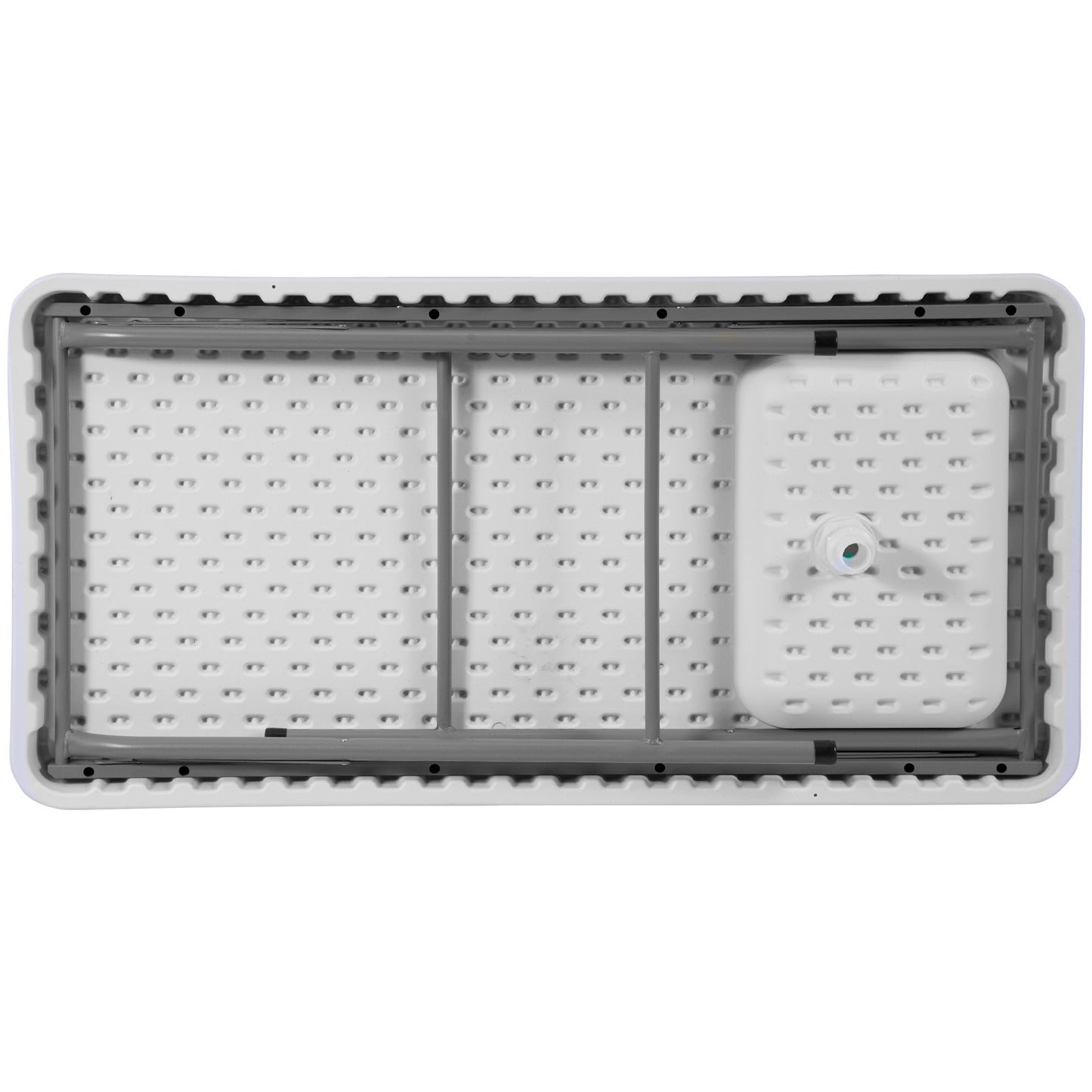 Wesley 4-Foot Portable Fish Cleaning Table / Outdoor Camping Table and Sink Granite White