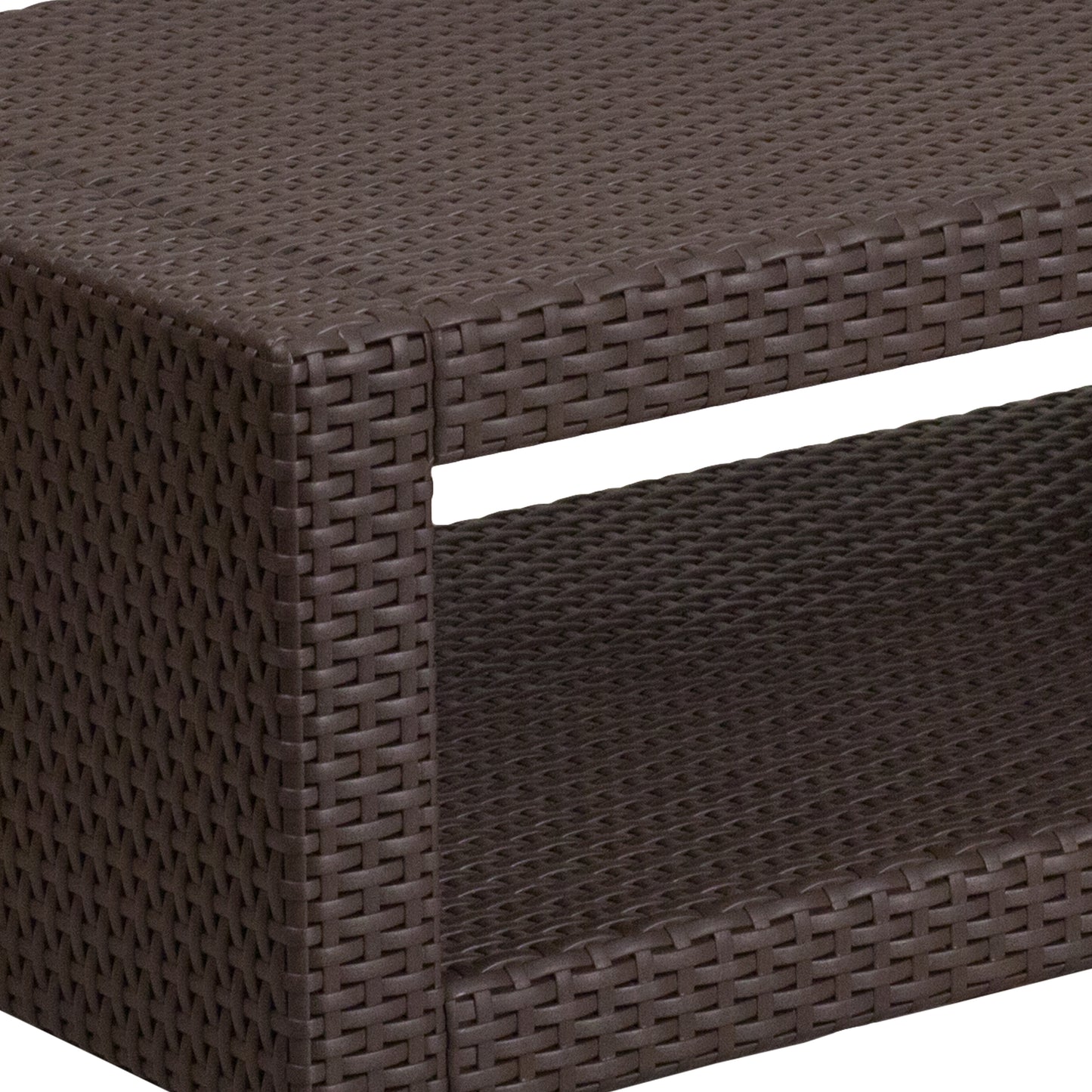 Seneca Chocolate Brown Faux Rattan Coffee Table Chocolate Brown