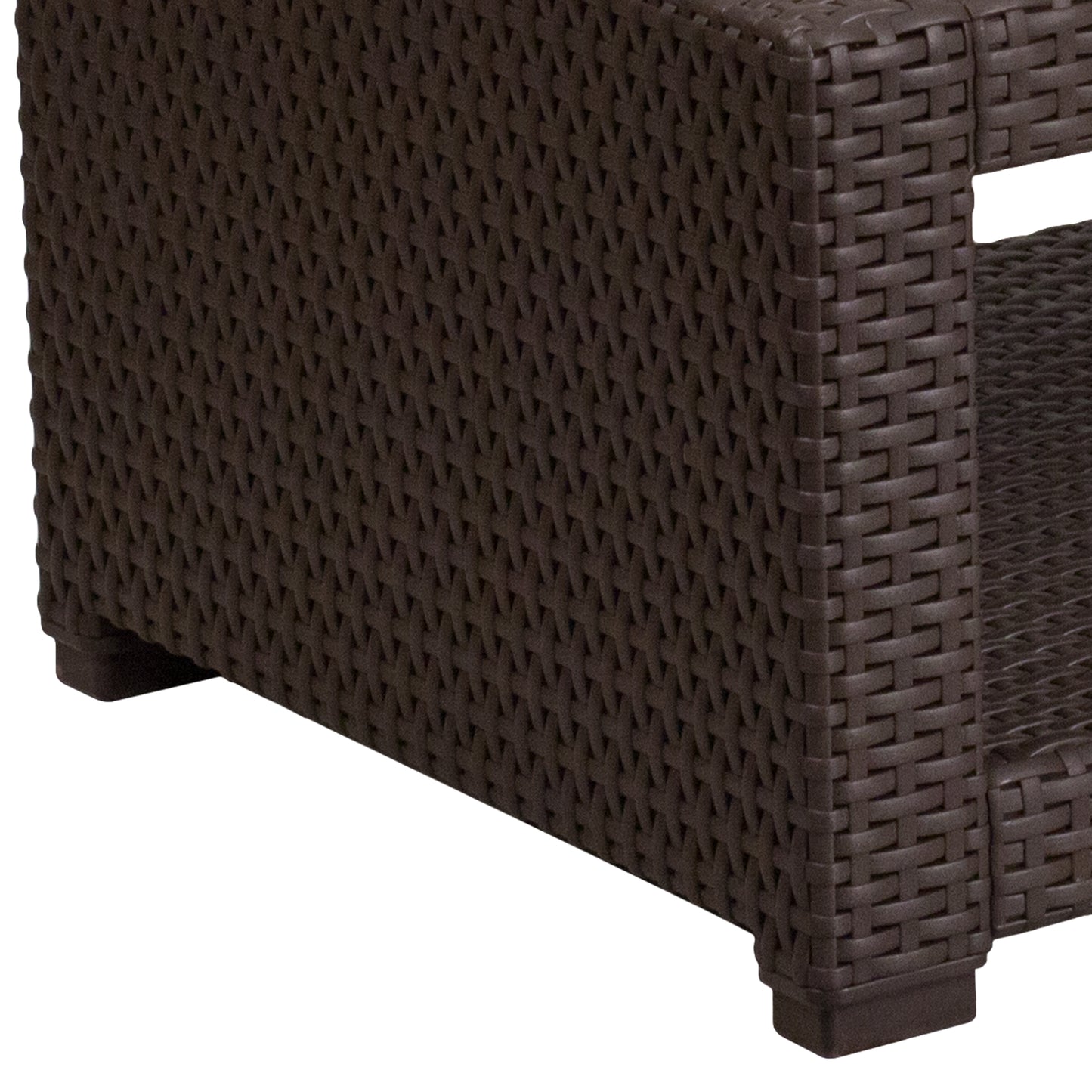 Seneca Chocolate Brown Faux Rattan Coffee Table Chocolate Brown