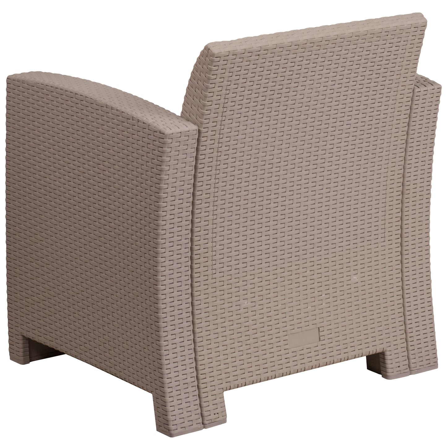 Seneca Light Gray Faux Rattan Chair with All-Weather Seneca Light Gray Cushion Light Gray