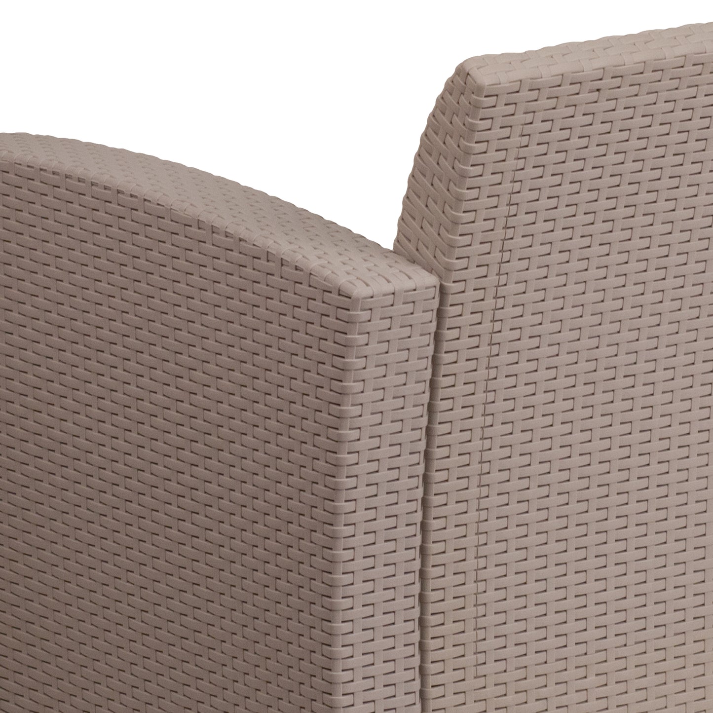 Seneca Light Gray Faux Rattan Chair with All-Weather Seneca Light Gray Cushion Light Gray