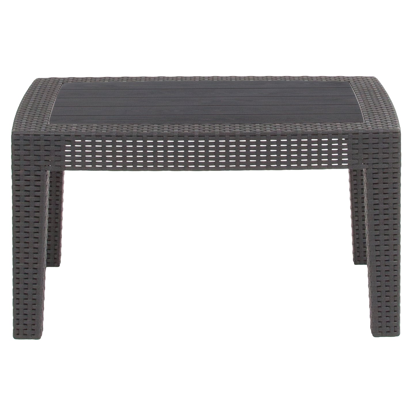 Seneca Dark Gray Faux Rattan Coffee Table Dark Gray