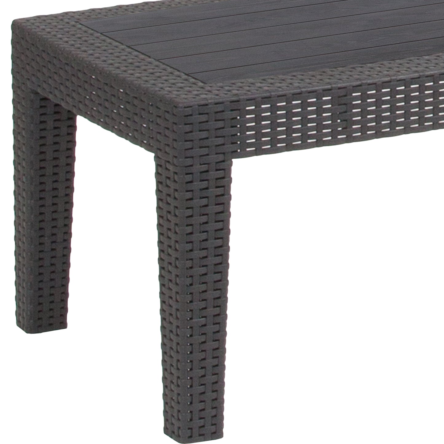 Seneca Dark Gray Faux Rattan Coffee Table Dark Gray