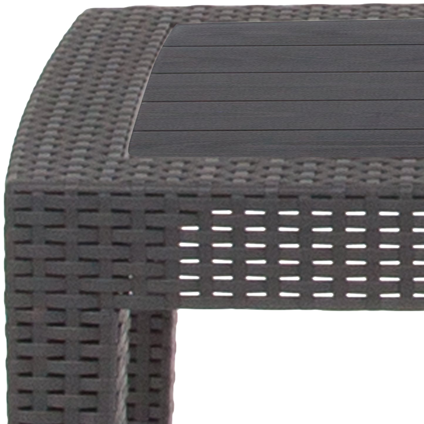 Seneca Dark Gray Faux Rattan Coffee Table Dark Gray