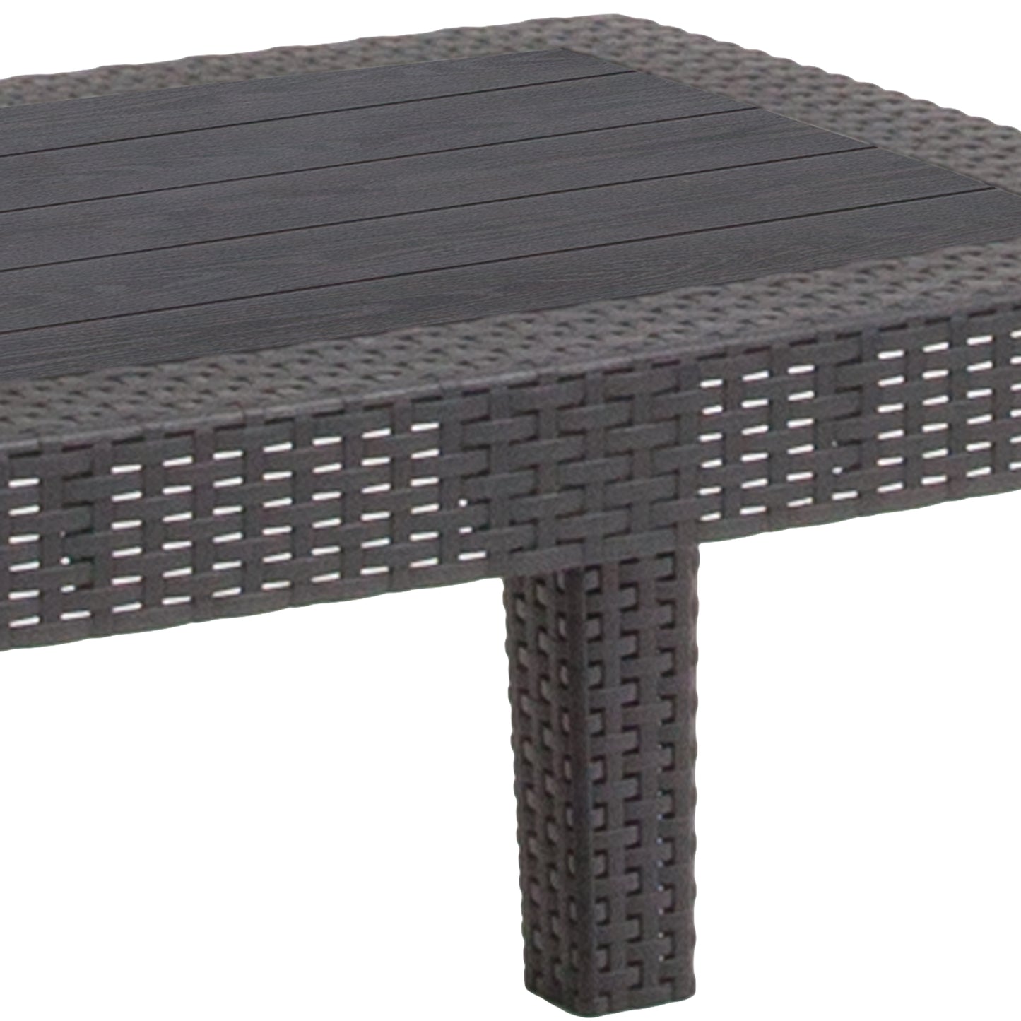 Seneca Dark Gray Faux Rattan Coffee Table Dark Gray