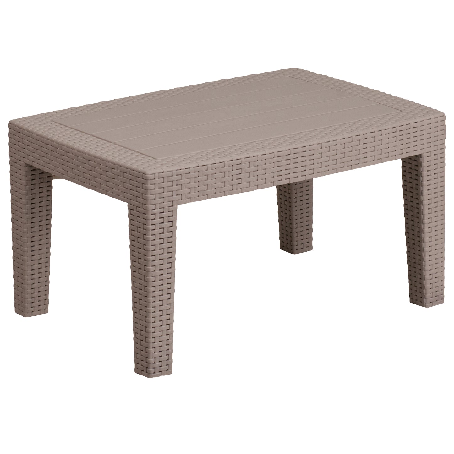 Seneca Light Gray Faux Rattan Coffee Table Light Gray