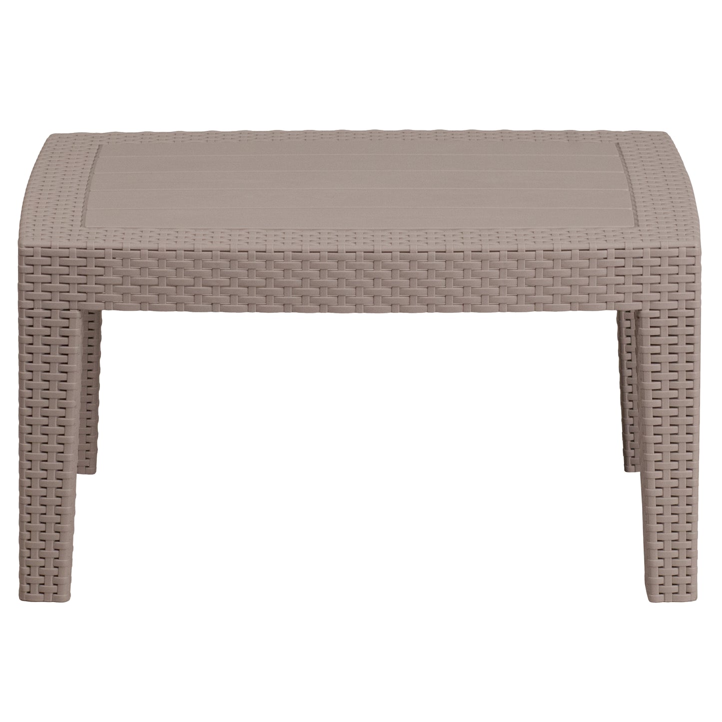 Seneca Light Gray Faux Rattan Coffee Table Light Gray