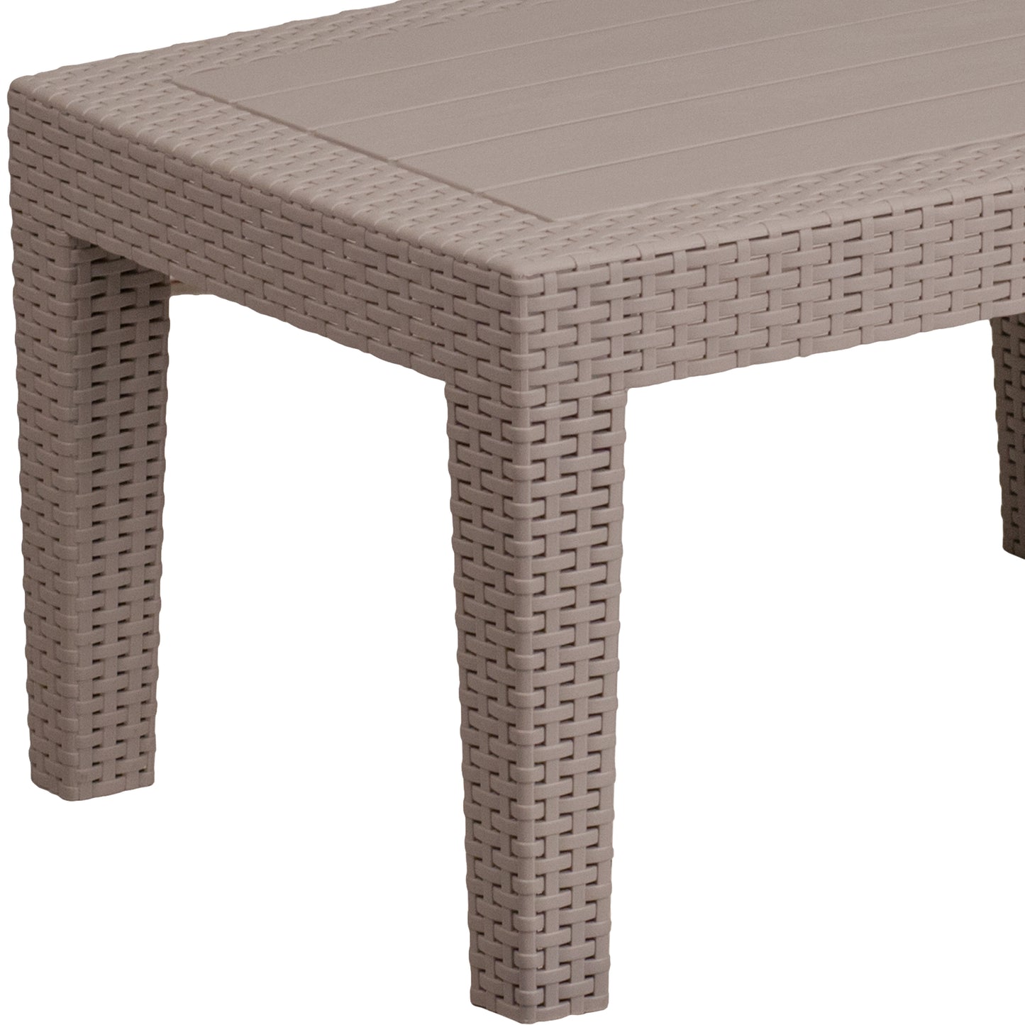 Seneca Light Gray Faux Rattan Coffee Table Light Gray
