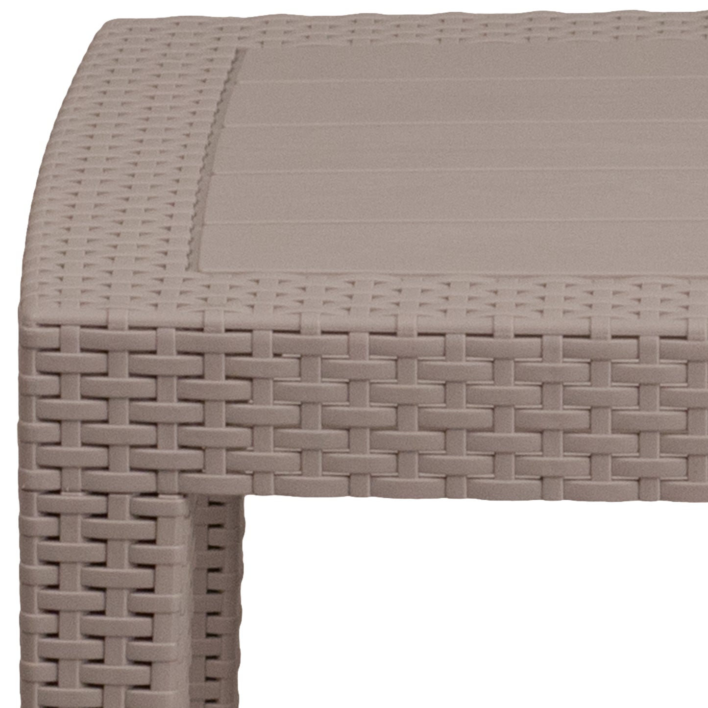 Seneca Light Gray Faux Rattan Coffee Table Light Gray