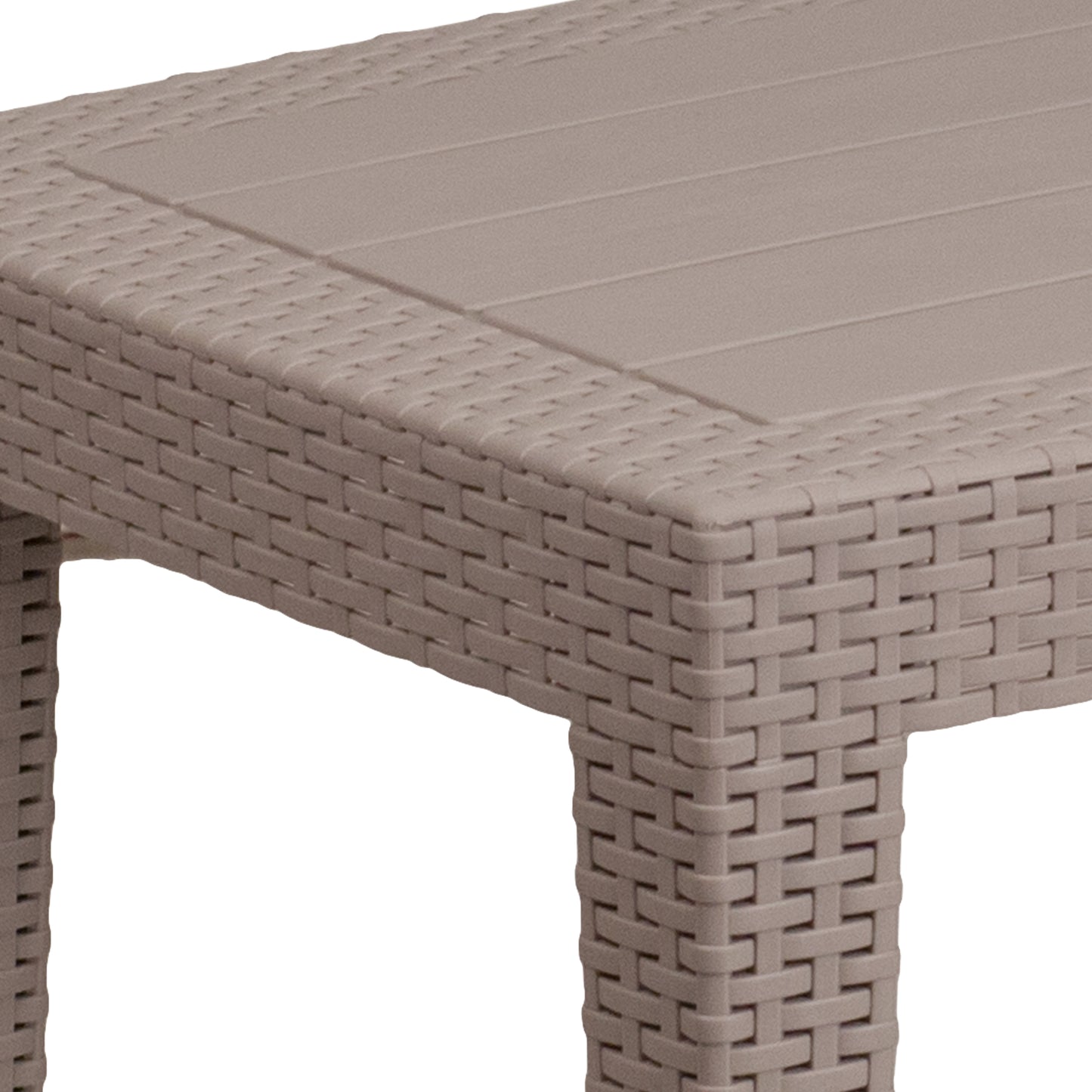 Seneca Light Gray Faux Rattan Coffee Table Light Gray
