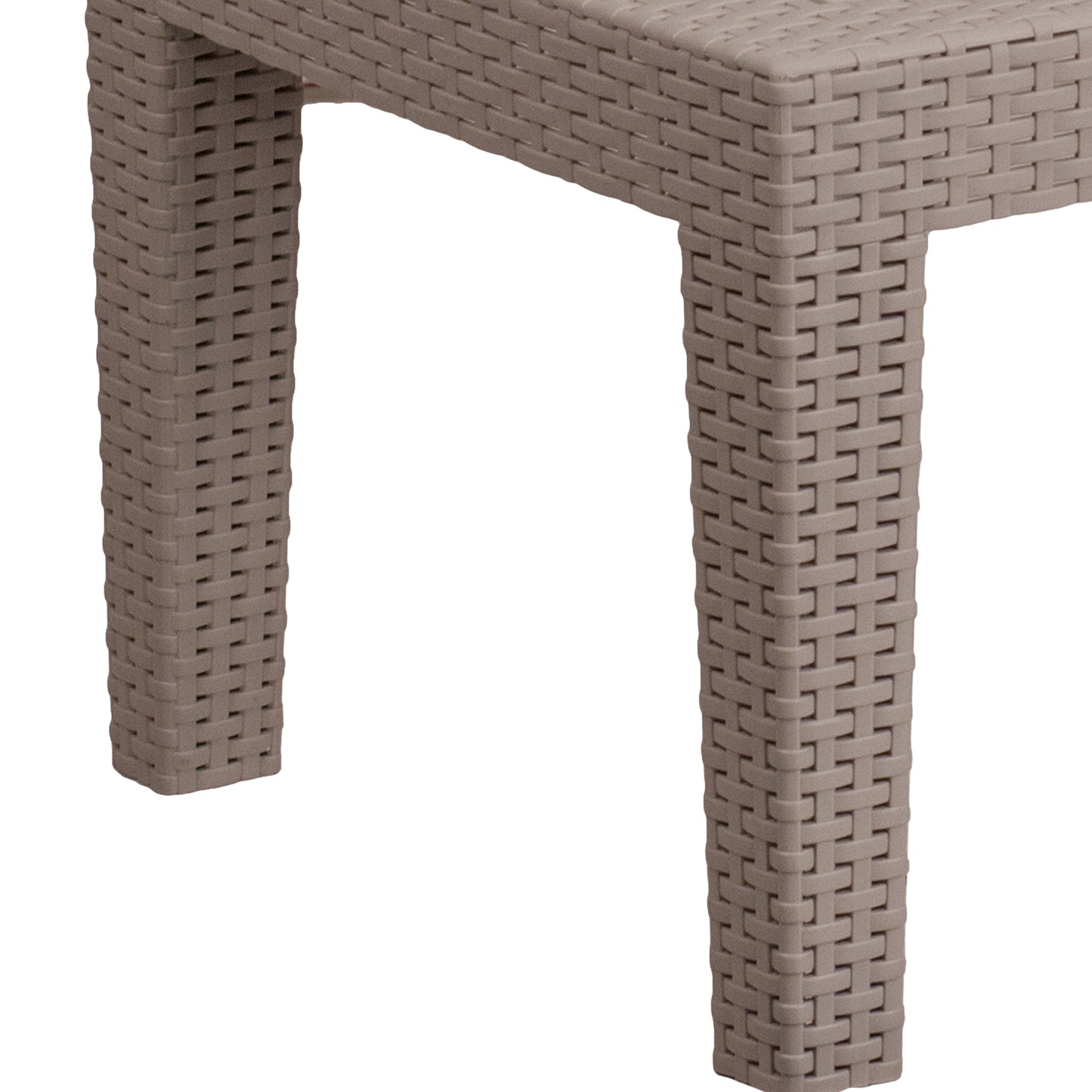 Seneca Light Gray Faux Rattan Coffee Table Light Gray