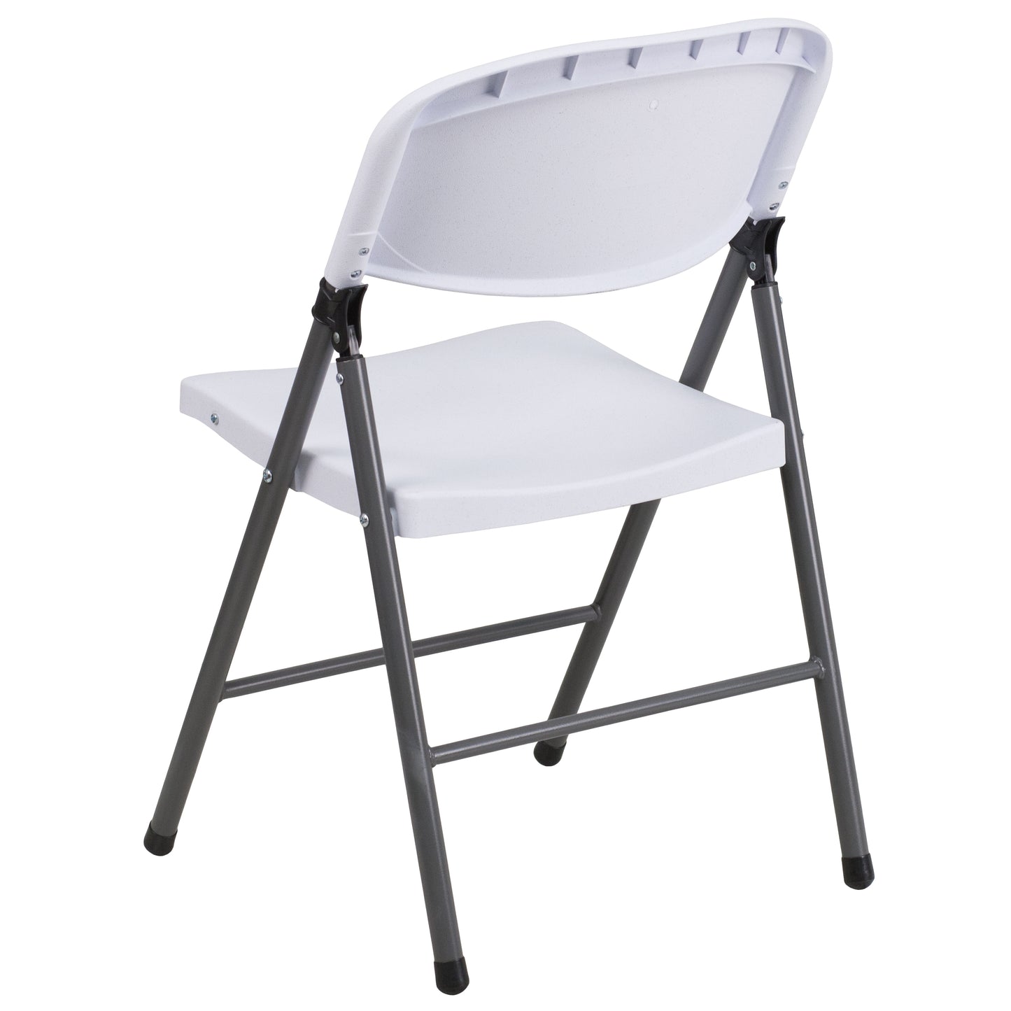 2 Pack HERCULES Series 330 lb. Capacity Granite White Plastic Folding Chair with Charcoal Frame Granite White 2-DAD-YCD-50-WH-GG