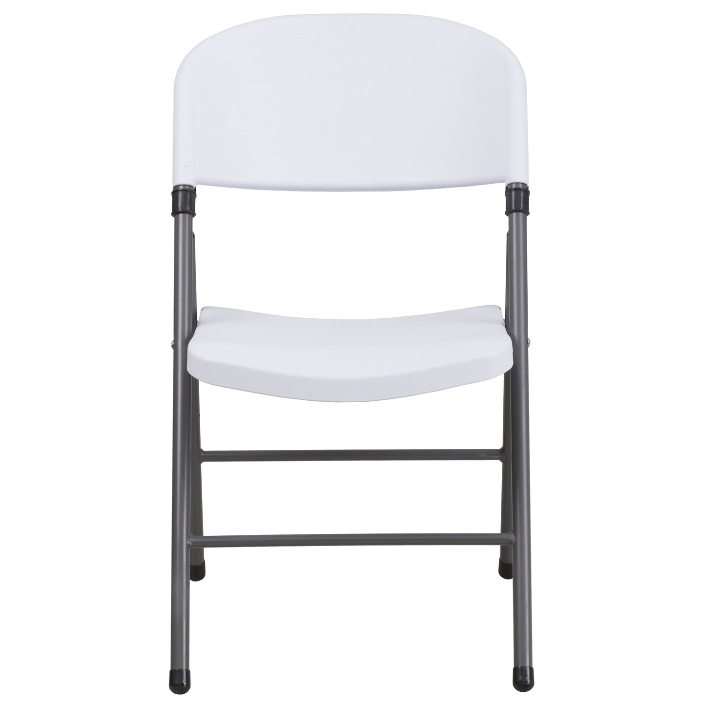 2 Pack HERCULES Series 330 lb. Capacity Granite White Plastic Folding Chair with Charcoal Frame Granite White 2-DAD-YCD-50-WH-GG