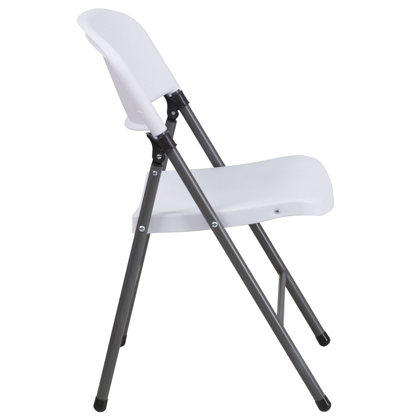 2 Pack HERCULES Series 330 lb. Capacity Granite White Plastic Folding Chair with Charcoal Frame Granite White 2-DAD-YCD-50-WH-GG