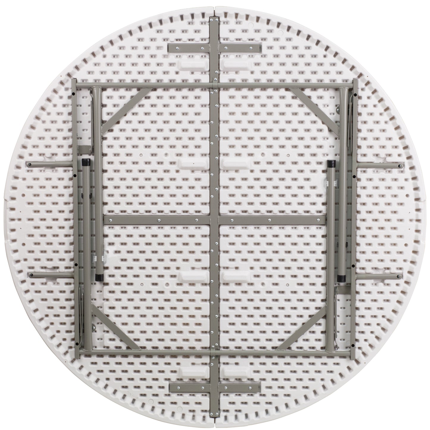 Elon 5-Foot Round Granite White Plastic Folding Table Granite White